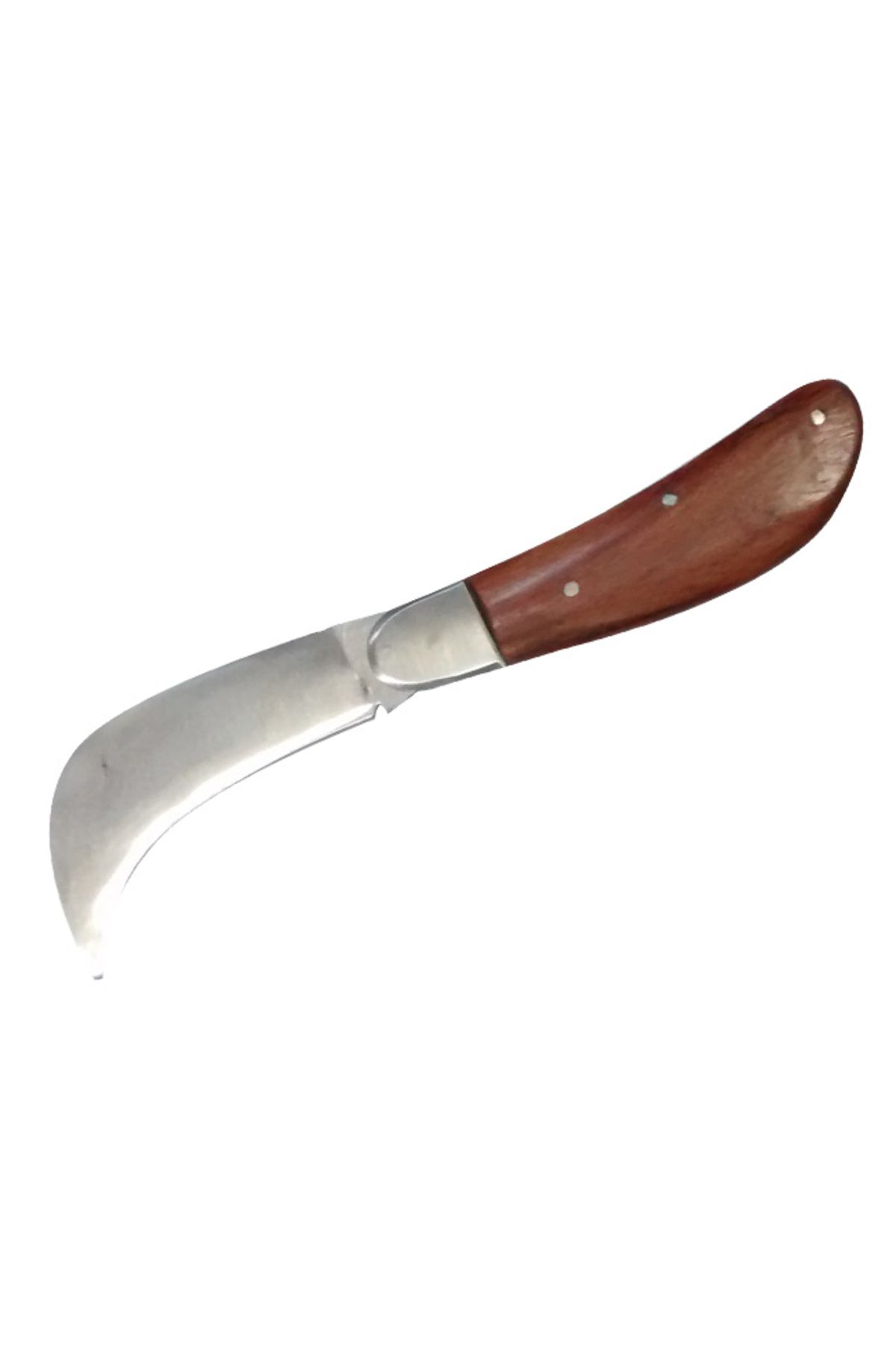 Easy Tedarik Bursa Çelik Eğri Bağ / Kablo / Aşı Çakısı, Ahşap Saplı - 22 cm