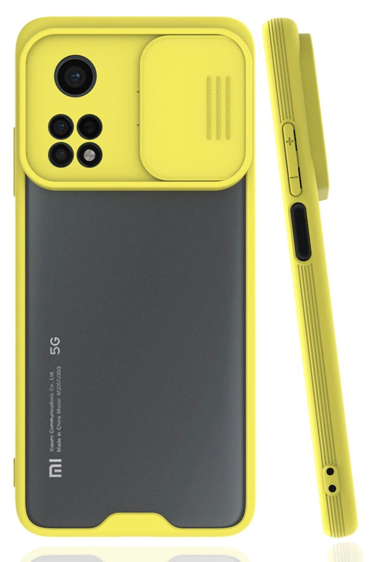 NewFace Xiaomi Mi 10T Pro Kılıf Platin Kamera Koruma Silikon - Sarı SVLRS
