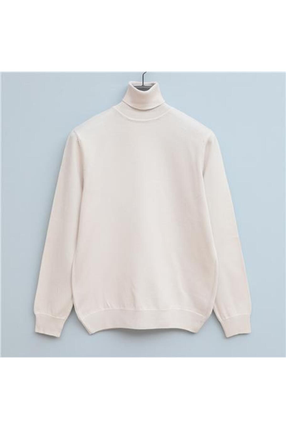Shop58 Erkek Uzun Kol Balıkçı Yaka Triko - 180539 - Beyaz