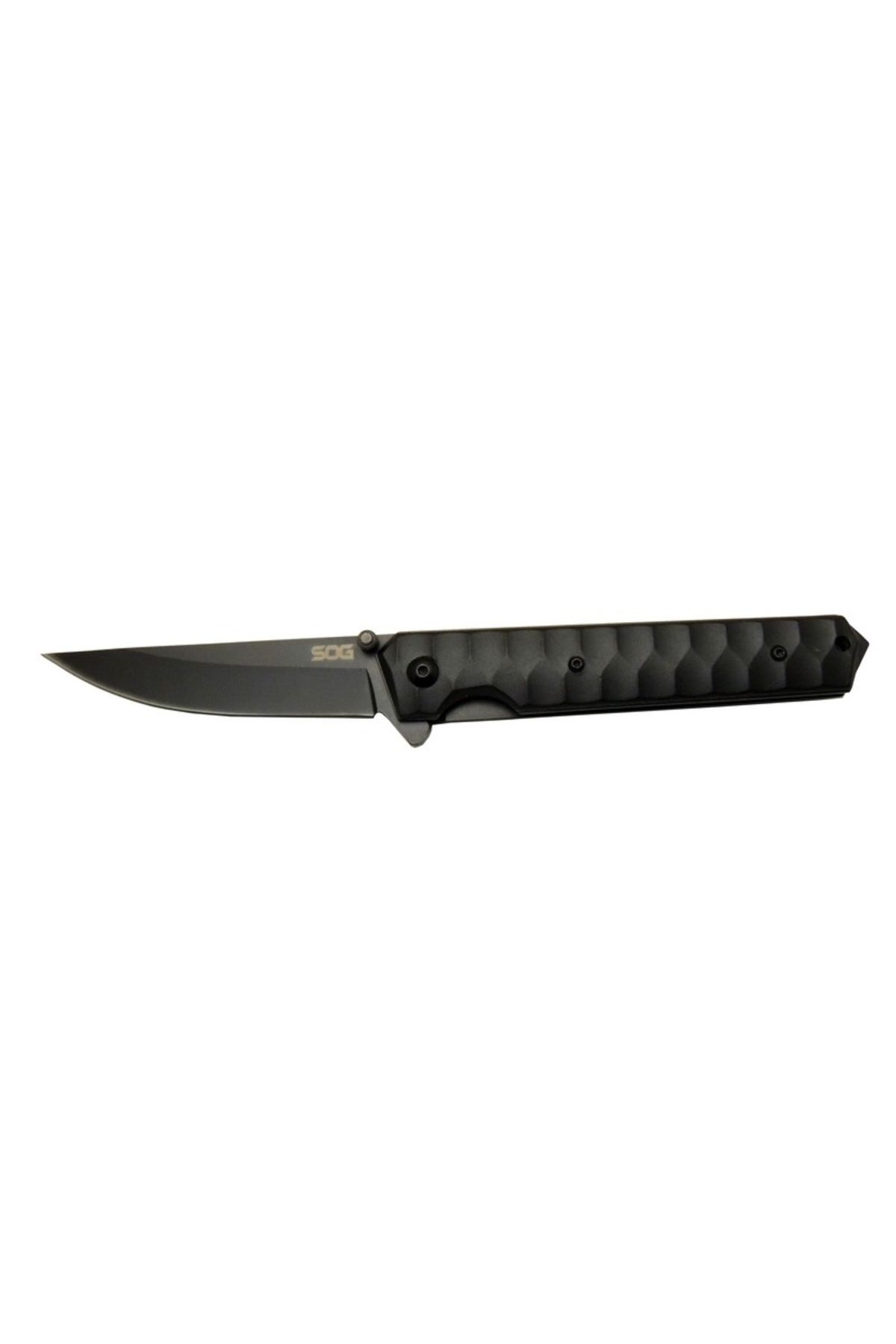Easy Tedarik SOG Kendo 4010 BK Siyah Kamp Çakı 21cm - Yarı Otomatik, Metal Sap, Kılıflı