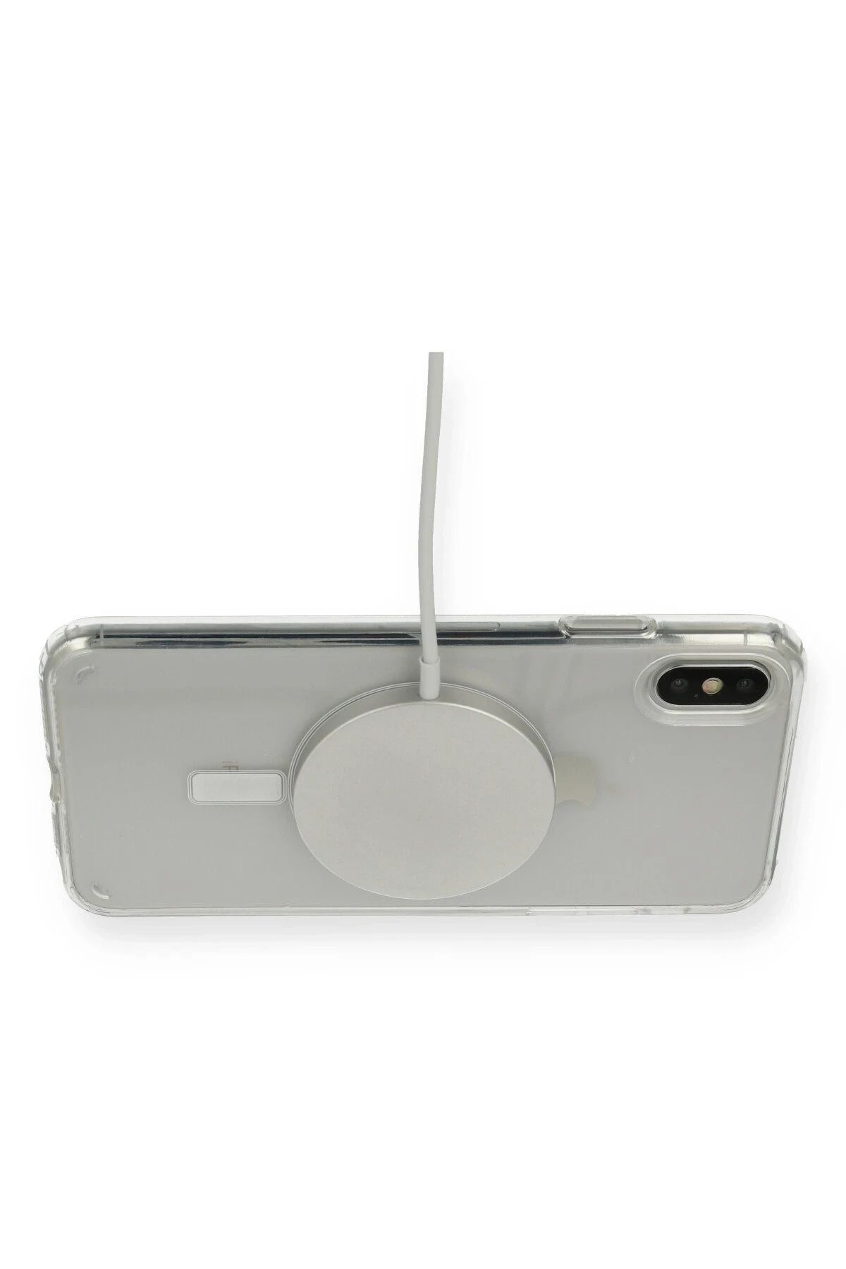 NewFace iPhone XS Max Uyumlu Kılıf Magneticsafe Şeffaf Silikon - Şeffaf MRAYD
