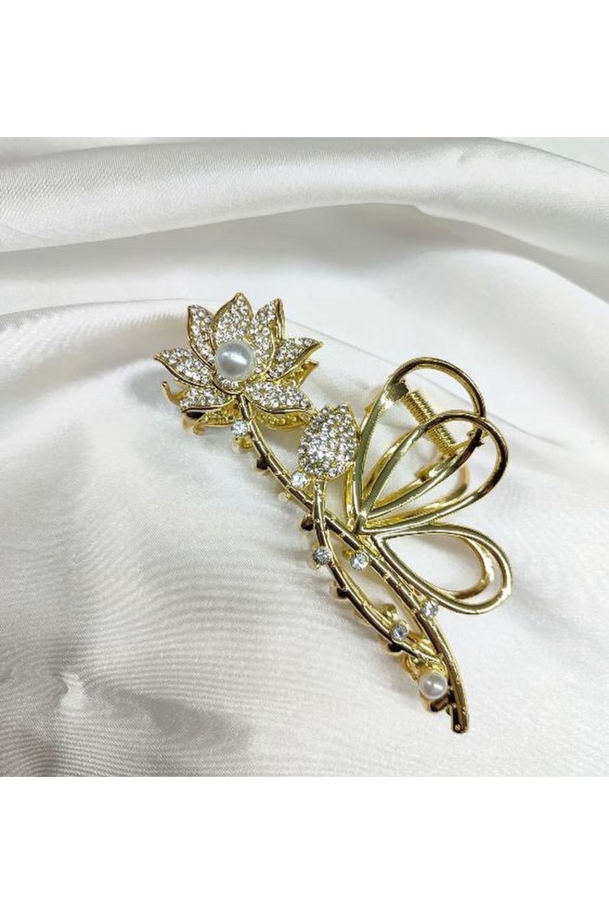 İD ACCESSORİES Taşlı Metal Mandal Toka