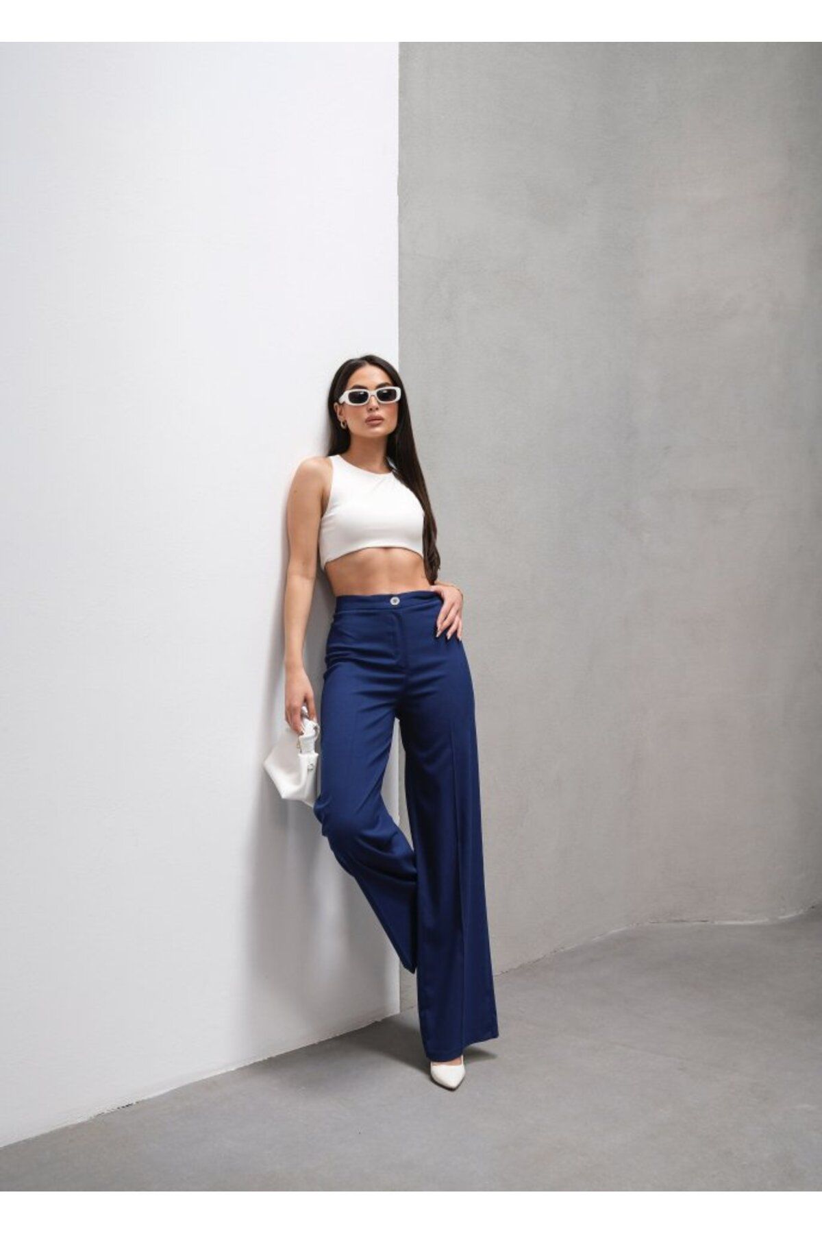 novafems Yüksek Bel Straight Fit Palazzo Pantolon