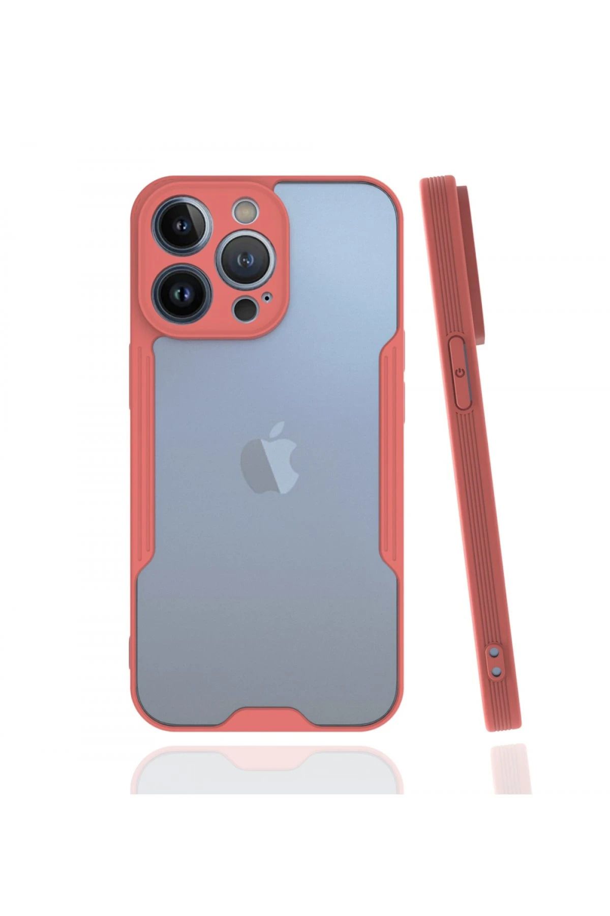 NewFace iPhone 13 Pro Max Kılıf Platin Silikon - Pembe FLKRY
