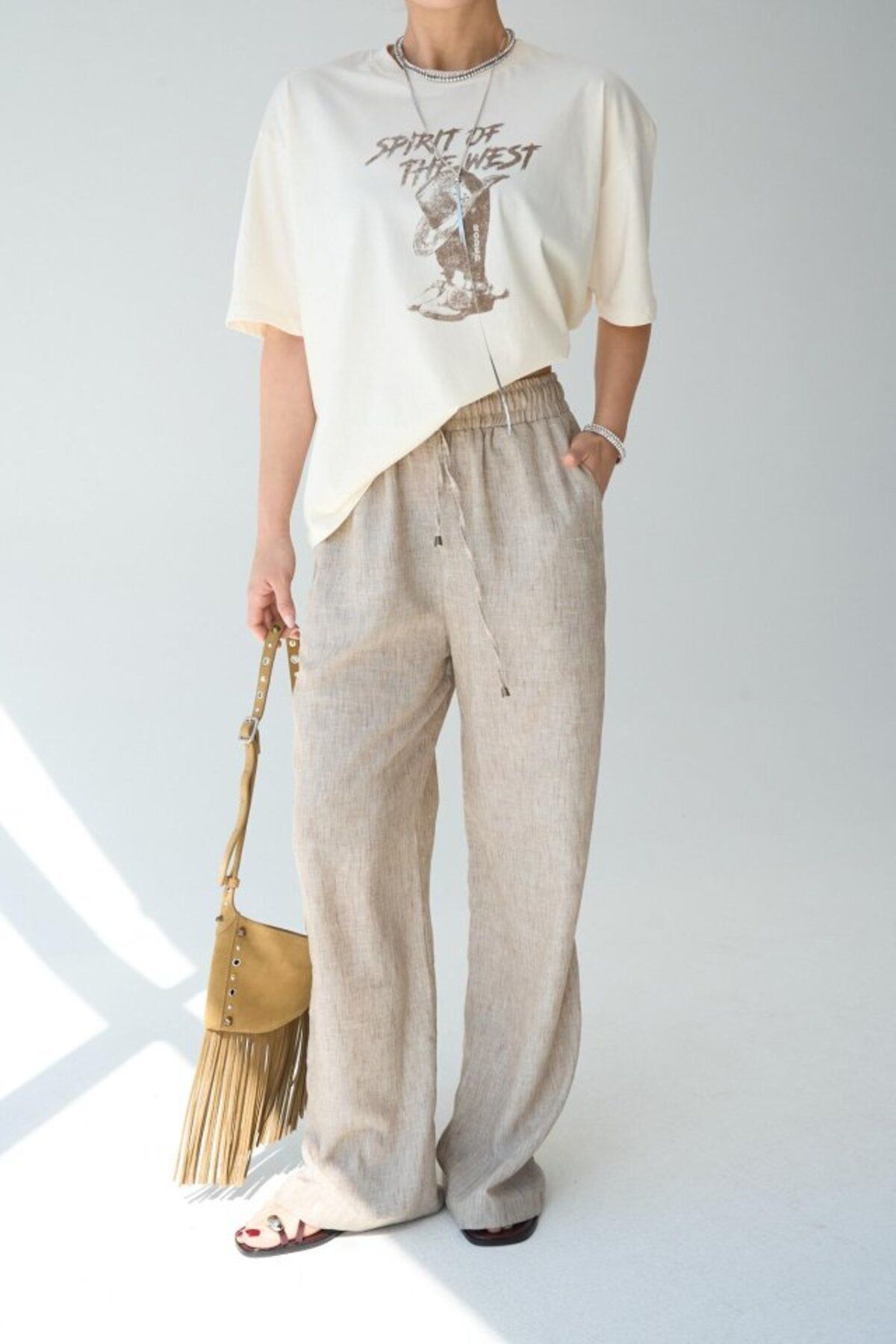 novafems Dokuma Pantolon - Camel