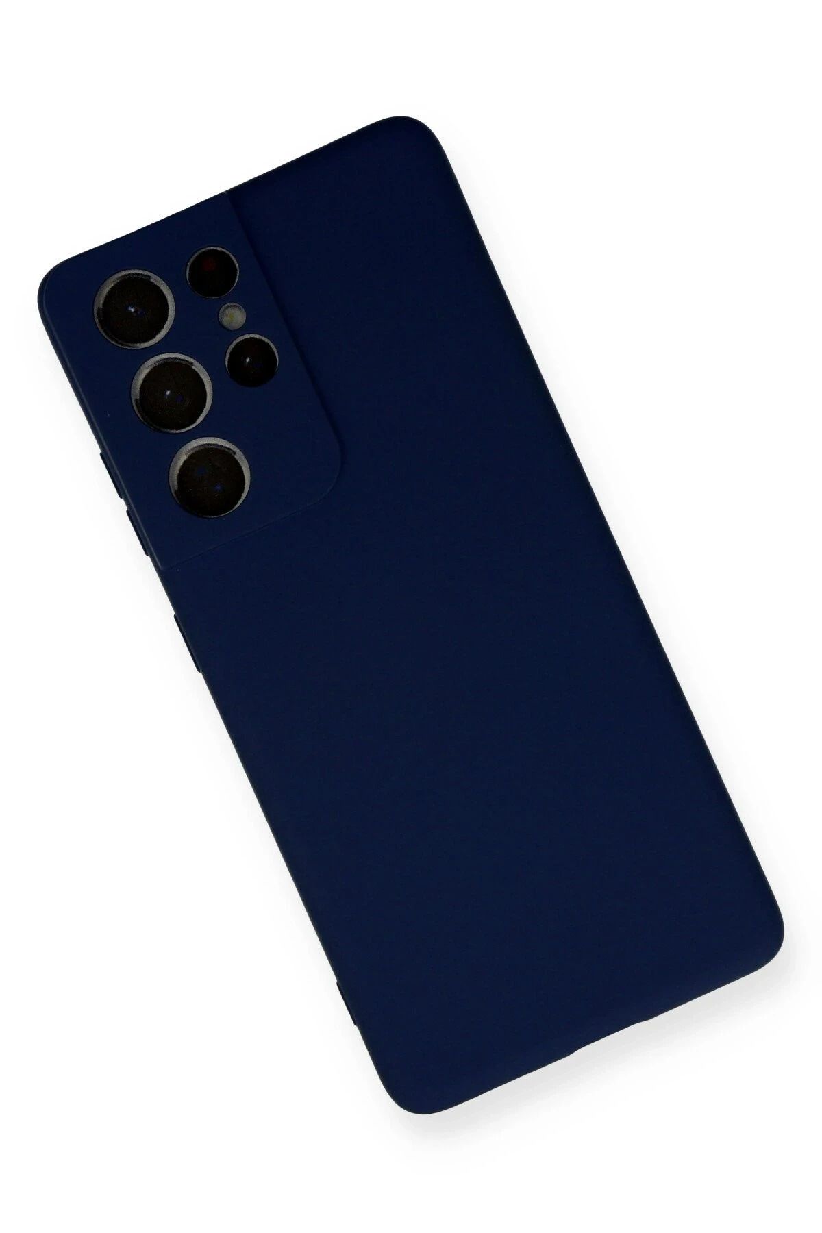 NewFace Samsung Galaxy S21 Ultra Kılıf Nano içi Kadife Silikon - Lacivert SVLRS