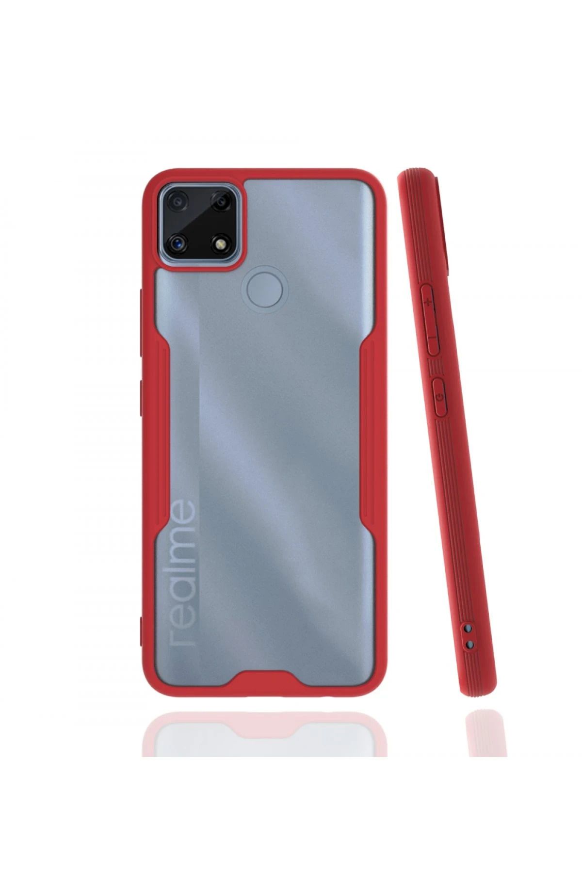 NewFace Realme C25 Kılıf Platin Silikon - Kırmızı FLKRY