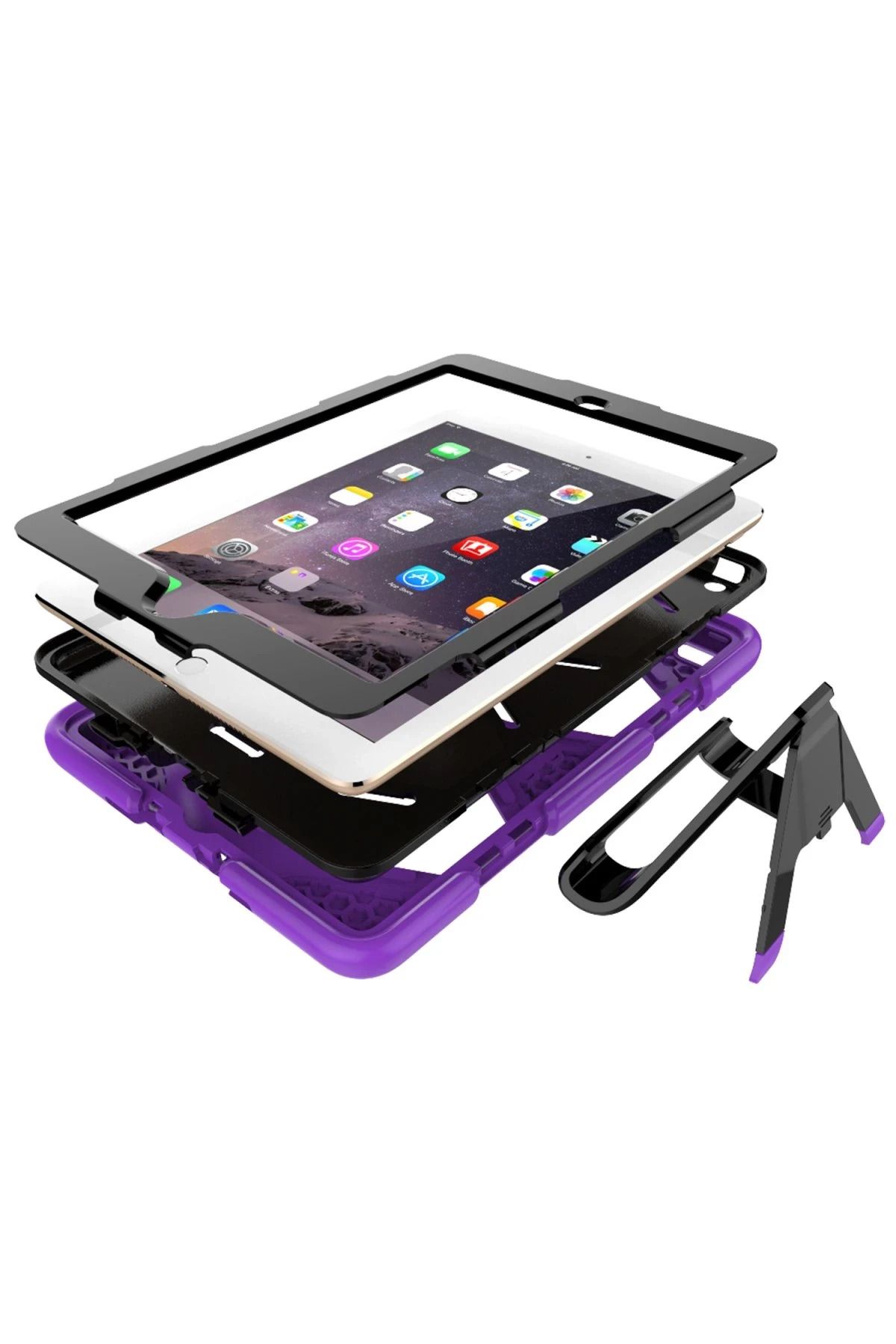NewFace iPad 5 Air 9.7 Kılıf Griffin Tablet Kapak - Mor SVLRS