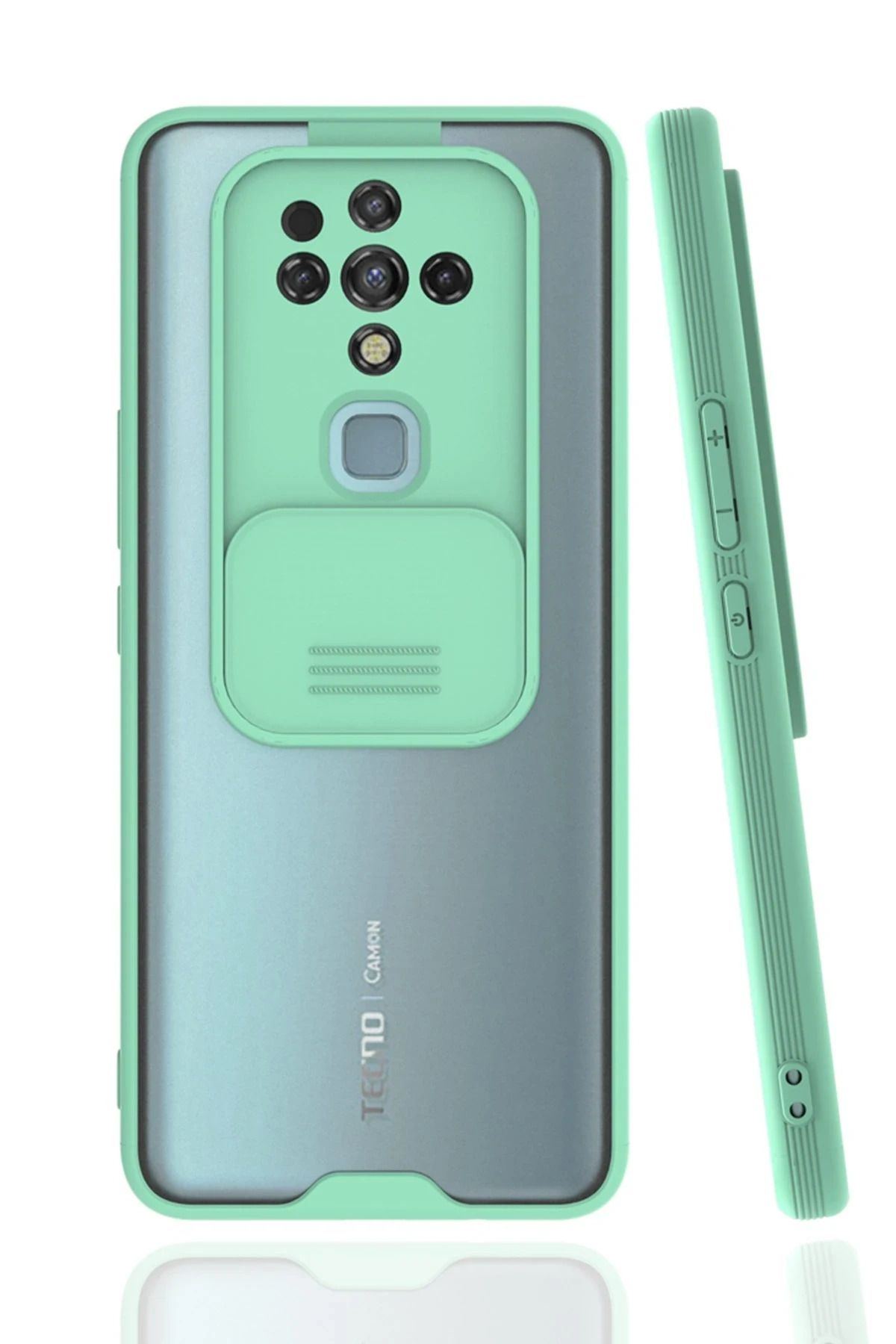 NewFace Tecno Camon 16 Kılıf Platin Kamera Koruma Silikon - Açık Yeşil WLZOR