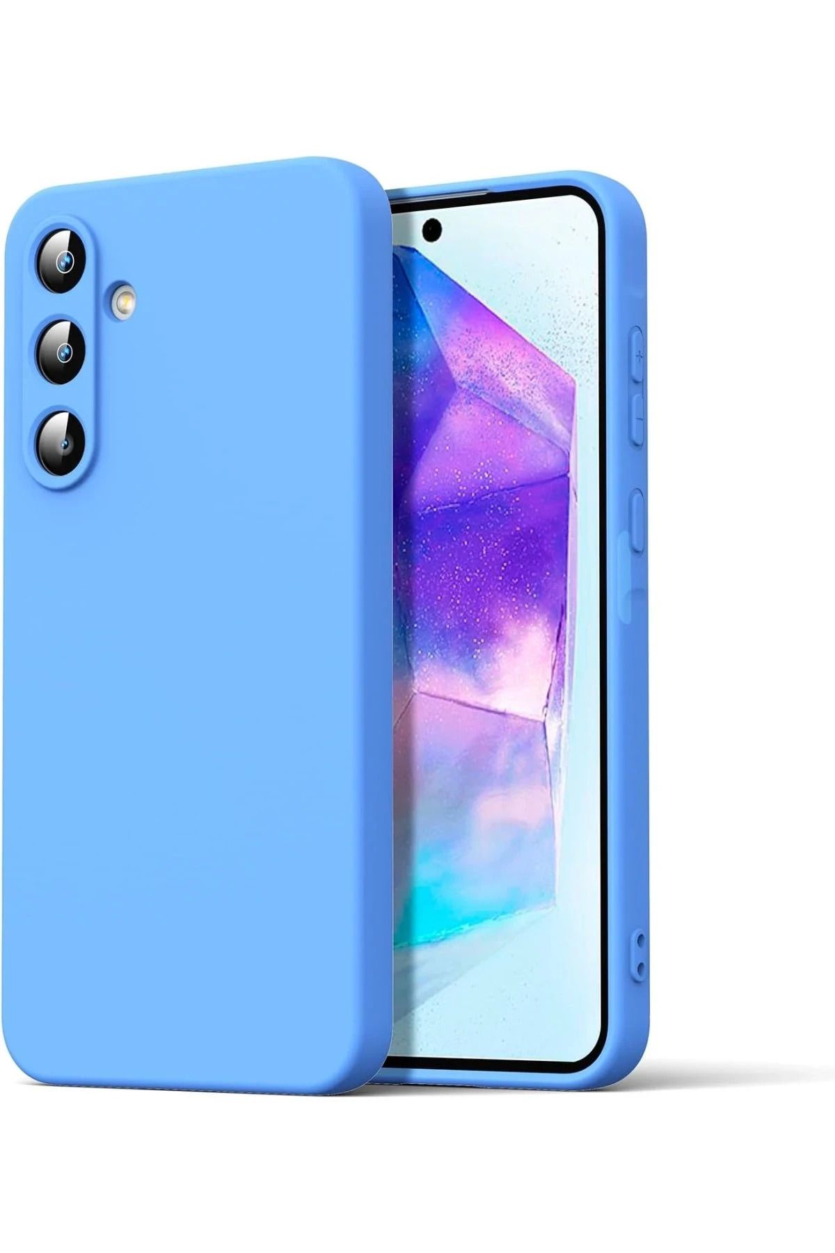 NewFace Galaxy A16 5G Uyumlu Kılıf Nano içi Kadife Silikon - Mavi SVLRS
