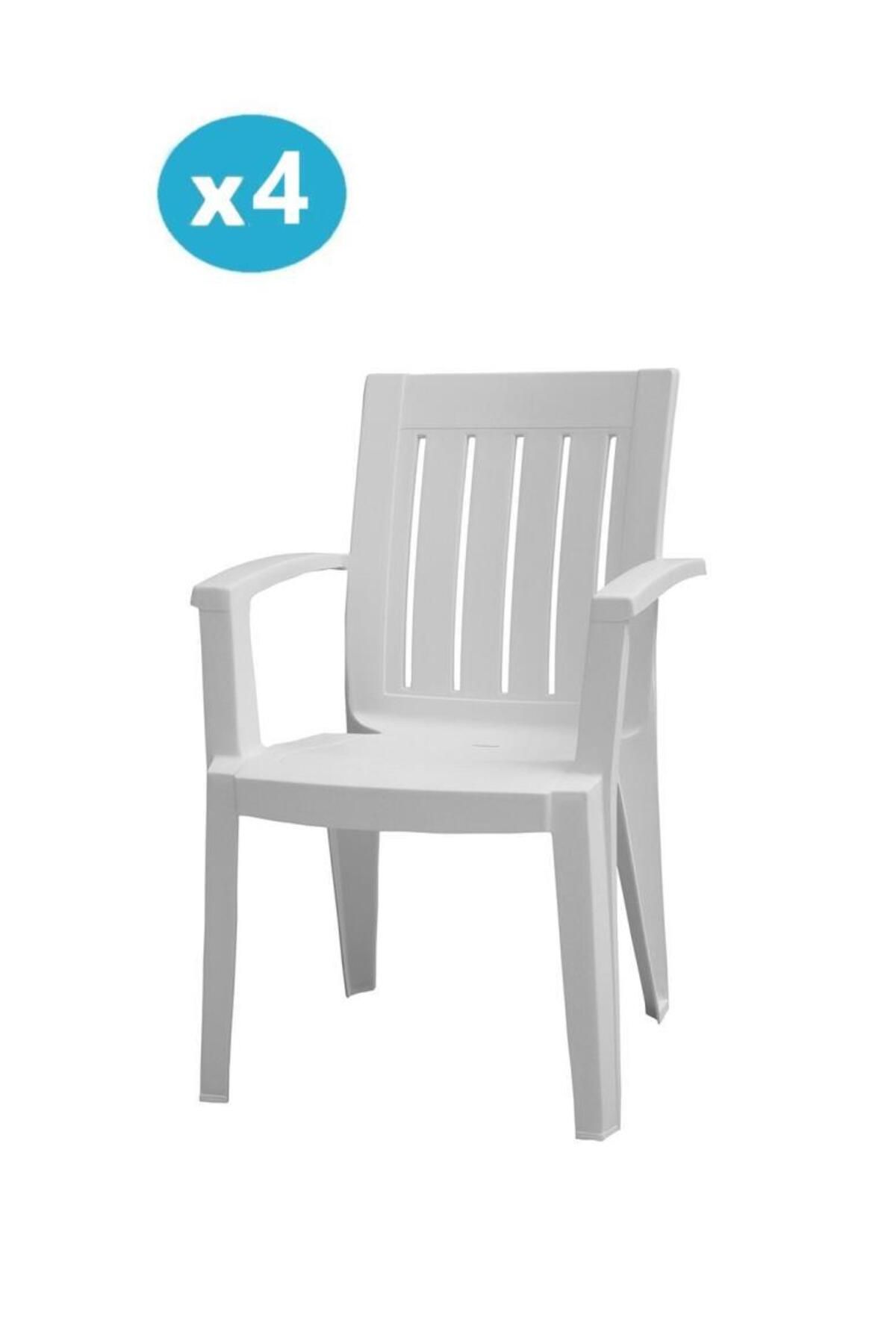 Omnipazar Mt-gf175 Cometa Plastik Bahçe Balkon Sandalye 4'lü Set