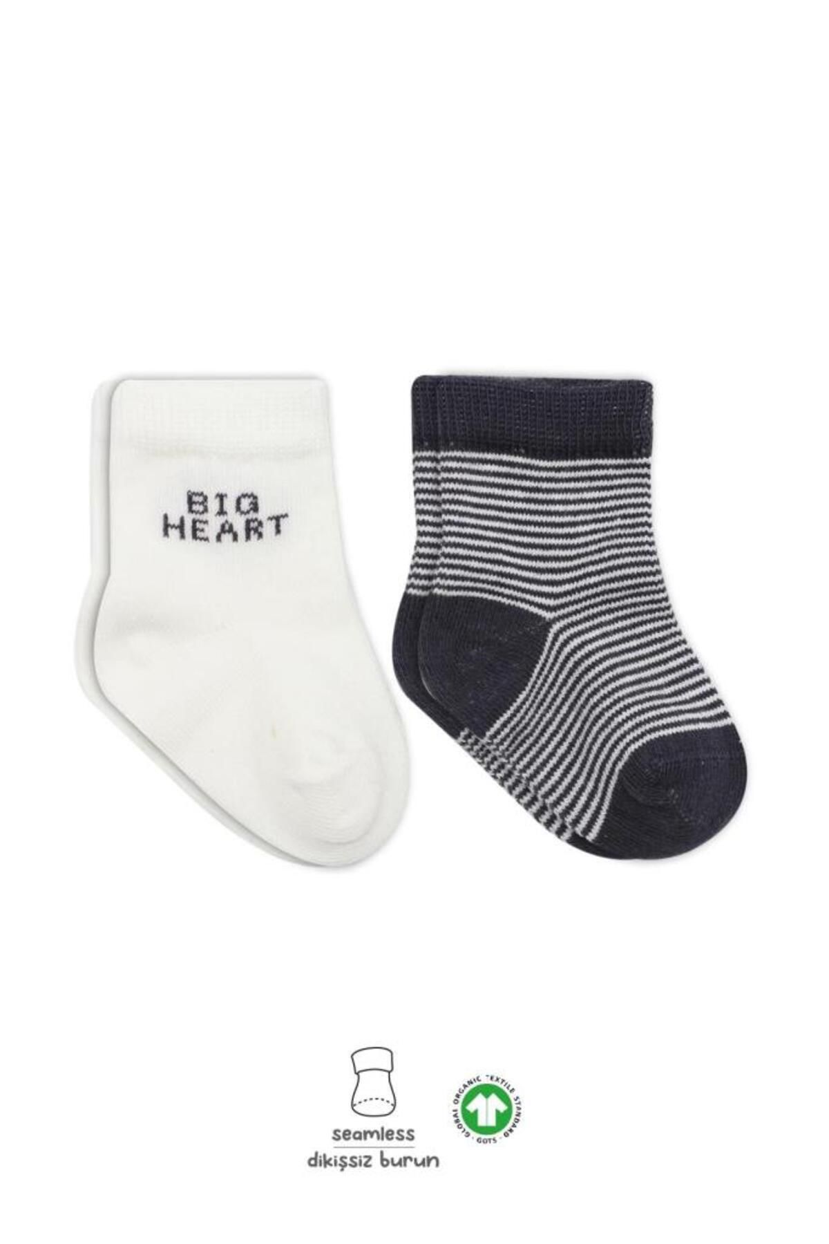 MR RZN STORE Bistyle Big Heart Penye Soket Çorap 2'Li BS10117 Antrasit