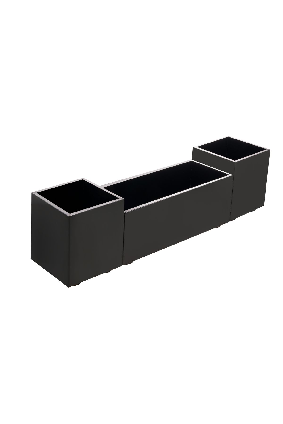 Mercan Metal Dekoratif Üçlü Modern Metal Saksı