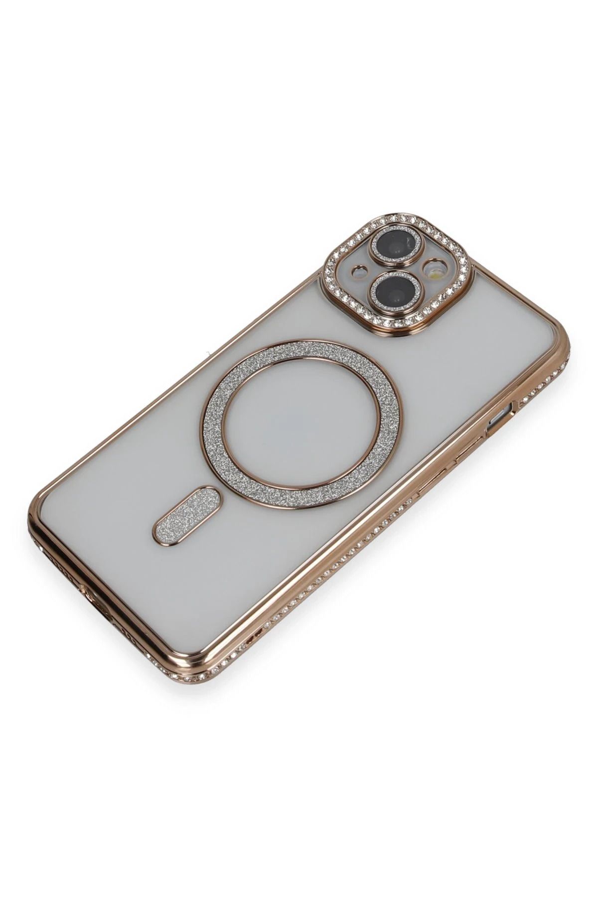 NewFace iPhone 14 Kılıf Joke Simli Magneticsafe Kılıf - Gold SVLRS