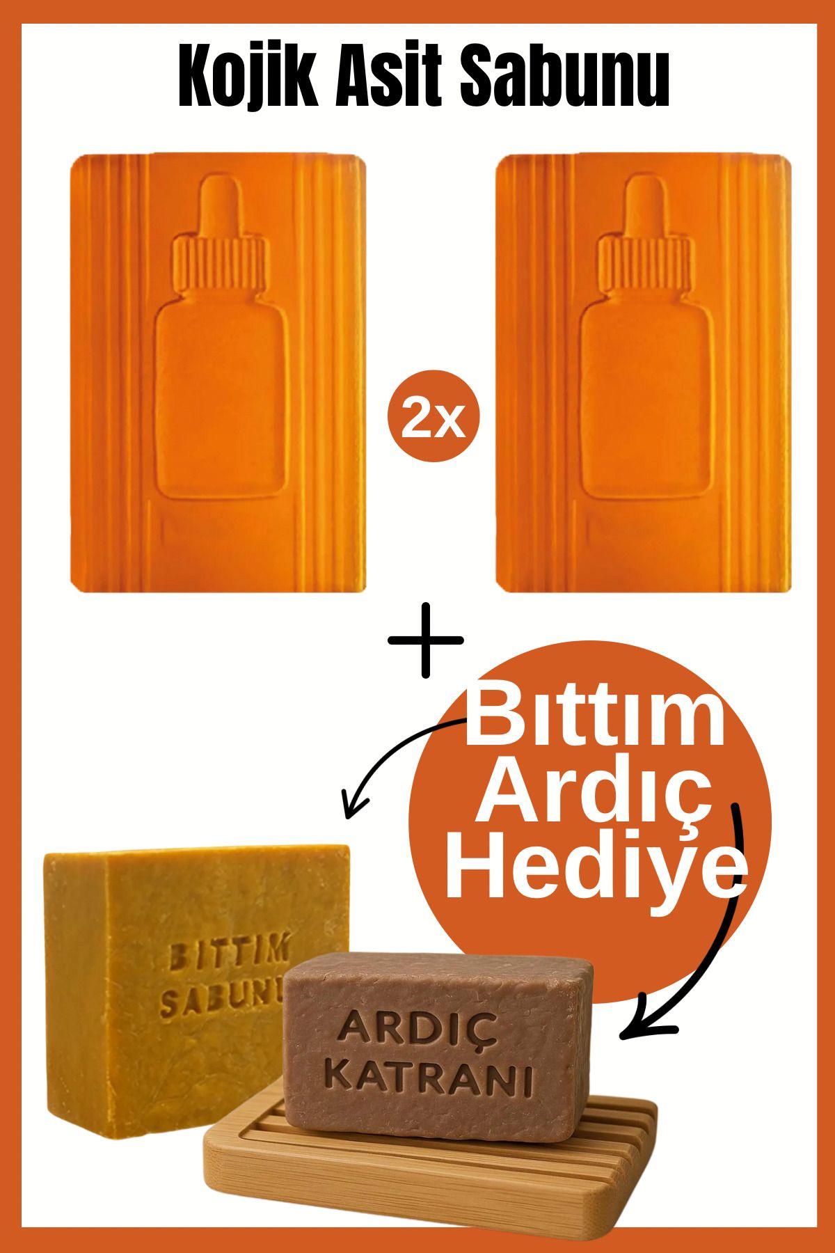 EpiRelax 2 Adet Kojik Asit Sabunu Leke Karşıtı Sabun - Bıttım Sabunu, Ardıç Katran Sabun Hediyeli Sabun Seti