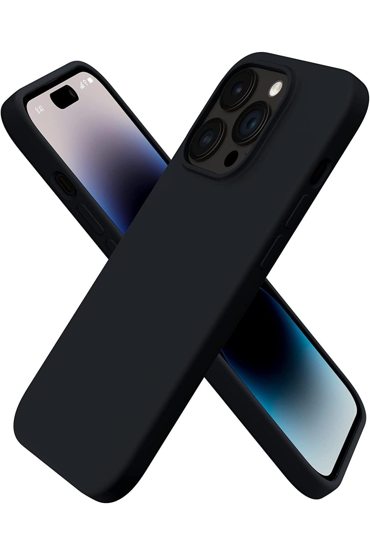 ÇAĞUR çağur iPhone 14 Pro Kılıf 6.1 ile Uyumlu, İnce Sıvı Silikon 3 Katmanlı Tam Kaplamalı Yumuş