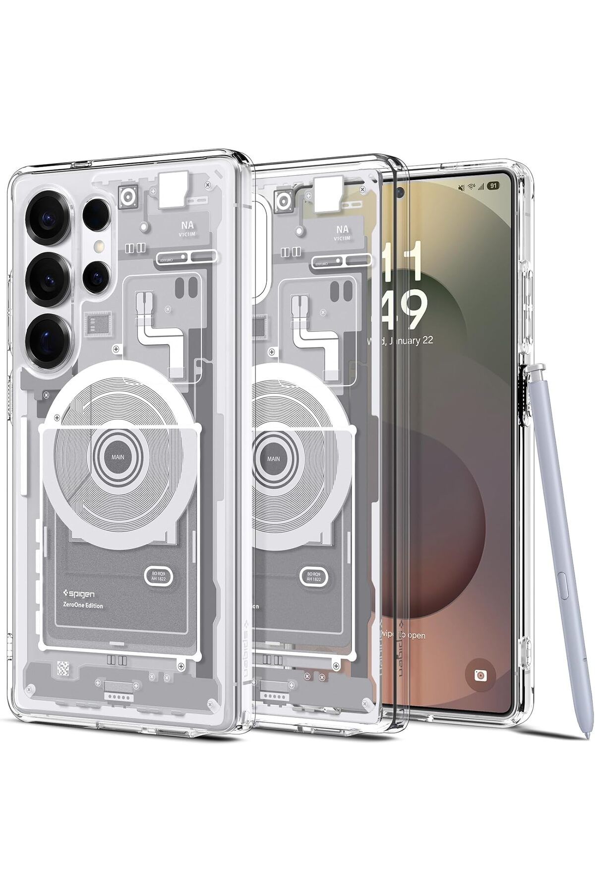 ÇAĞUR çağur Galaxy S25 Ultra Kılıf Ultra Hybrid MagFit özellikli Zero One White - ACS08958 YENİ 1109