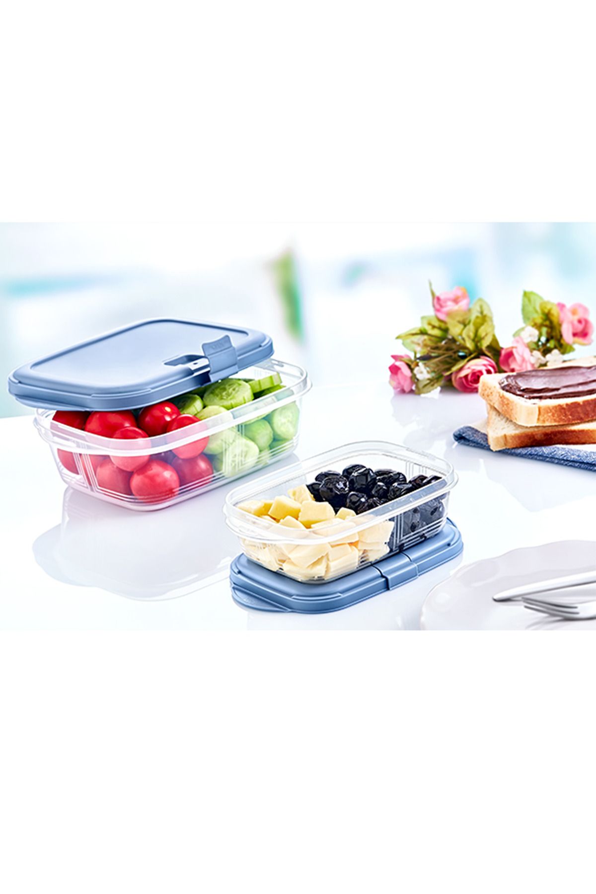 Shop58 Bas Aç Push Up Dikdörtgen Saklama Kabı 0,4 Lt 10,5 x 16,7 x 4,8 cm Royaleks-81925