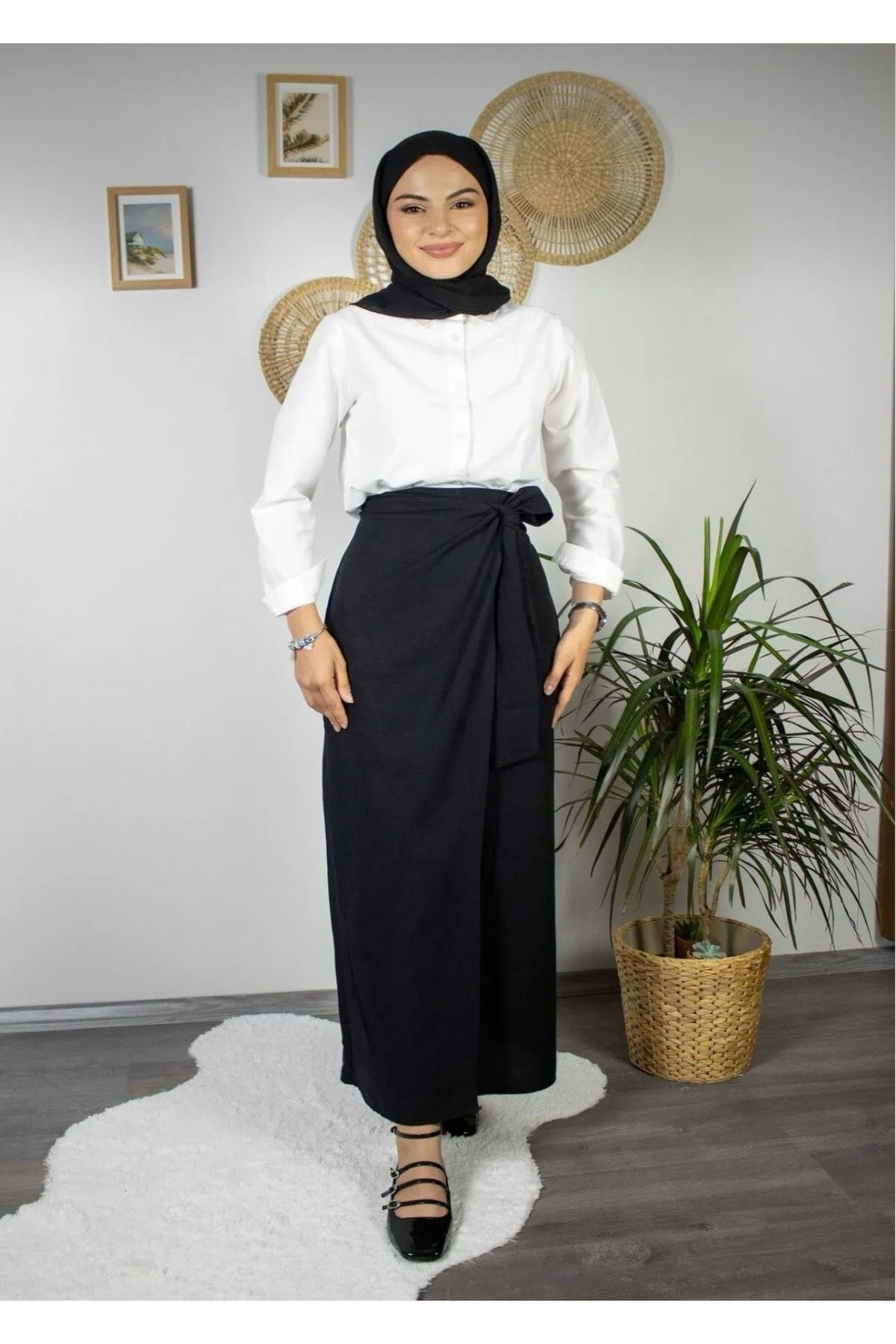 Kurtayfashion Kadın yandan bağlamalı etek
