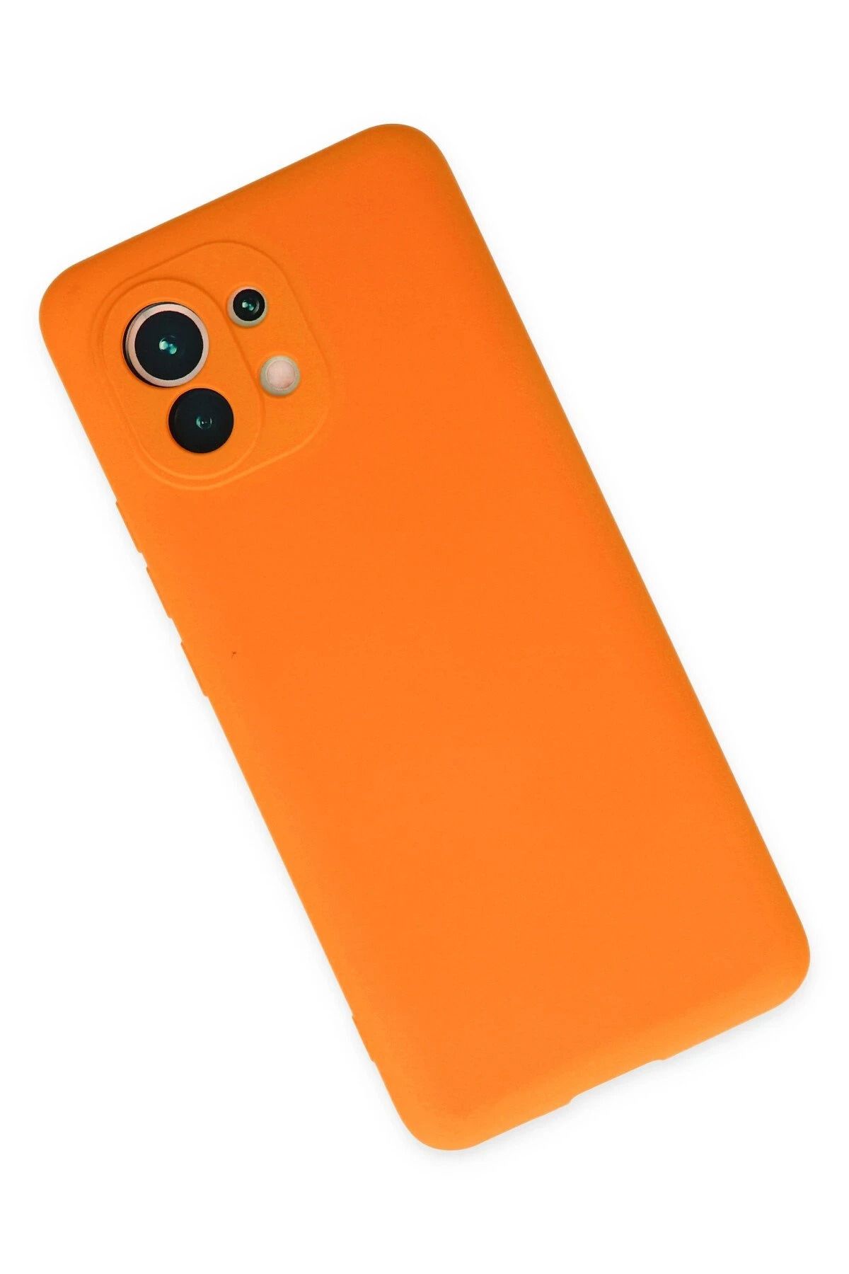 NewFace Xiaomi Mi 11 Kılıf Nano içi Kadife Silikon - Turuncu SVLRS