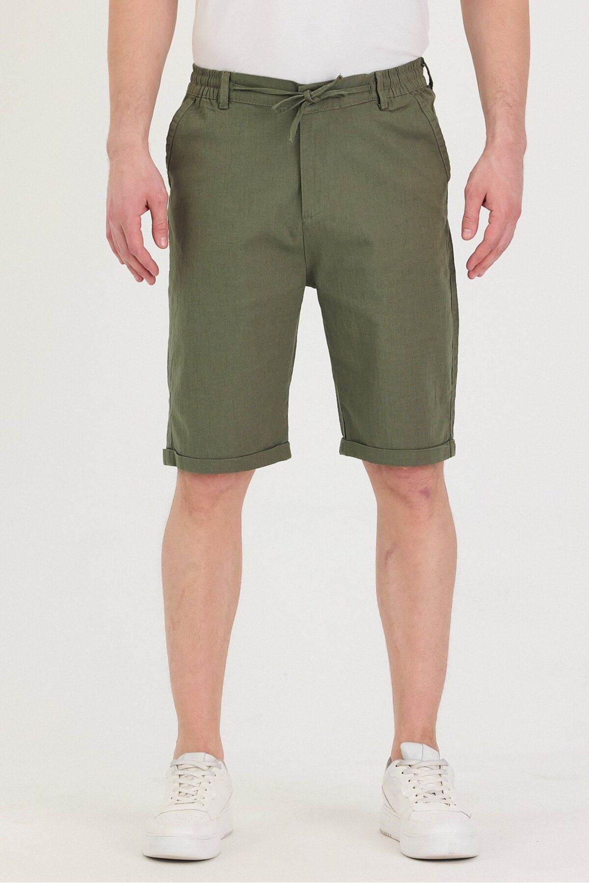 twentyfive25 Erkek Slim Fit Keten Chino Şort