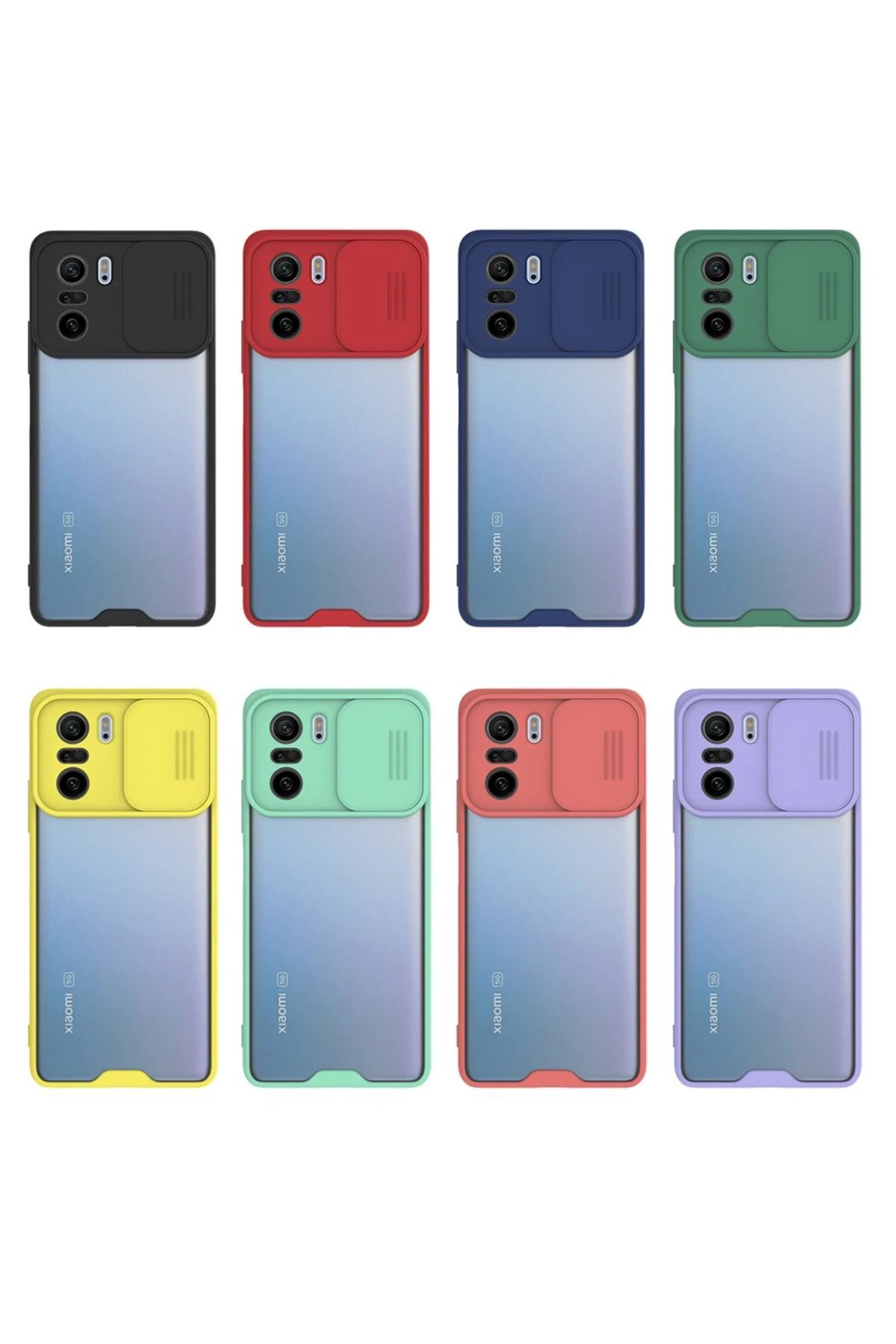 NewFace Xiaomi Poco F3 Kılıf Platin Kamera Koruma Silikon - Yeşil SVLRS