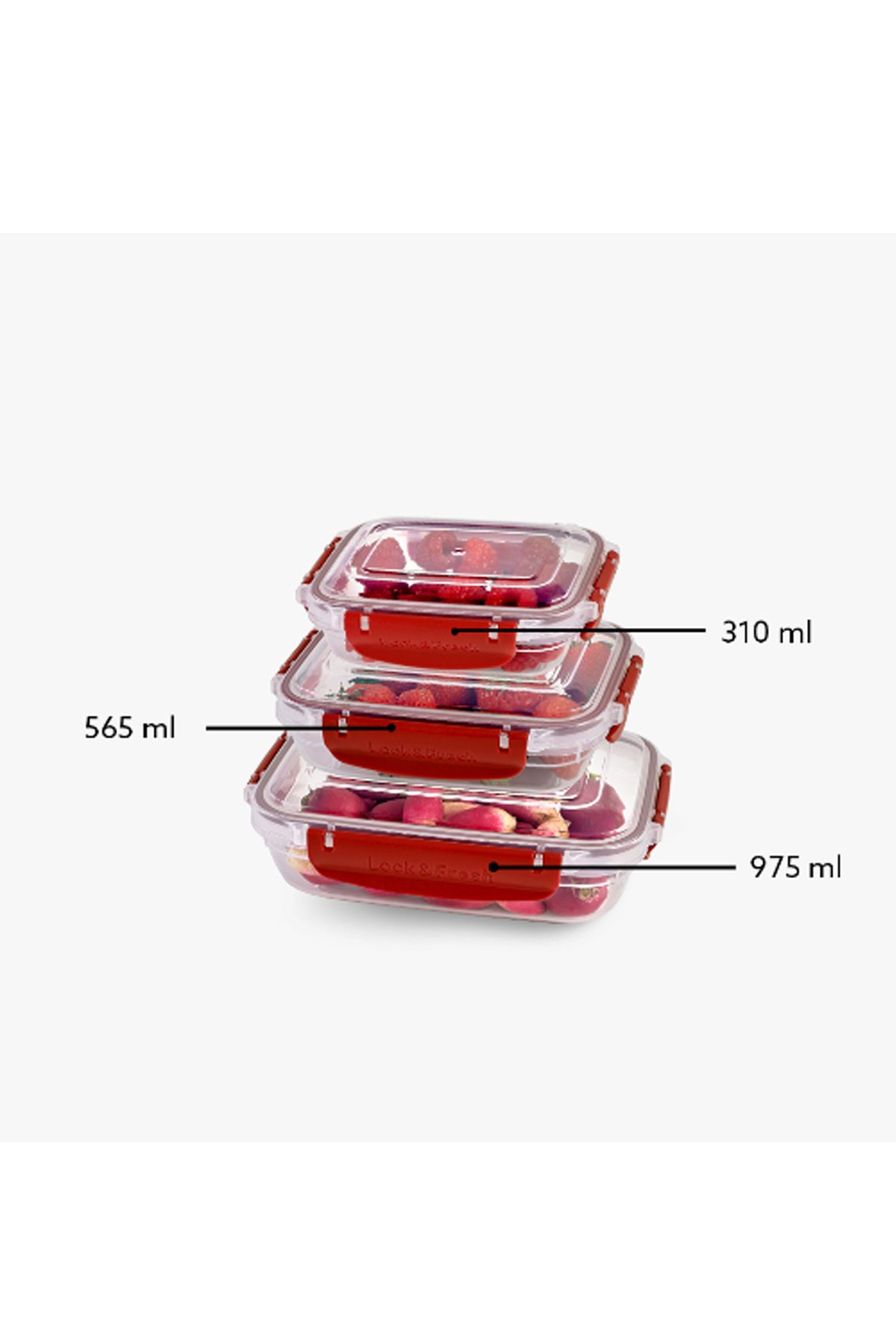 Shop58 Master Seal Dikdörtgen Saklama Kabı Seti 3 Parça(310,565,975 ml)