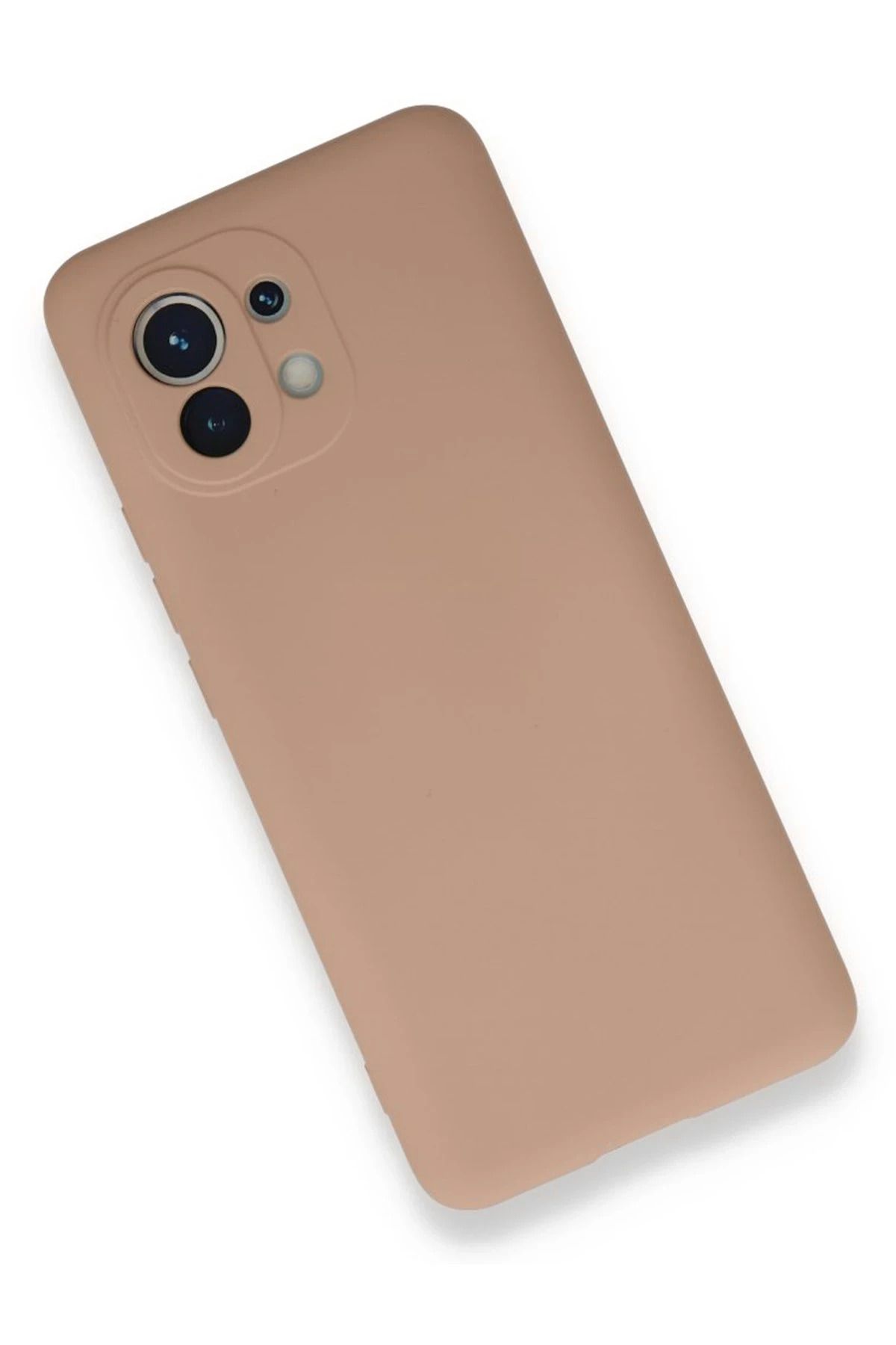 NewFace Xiaomi Mi 11  Uyumlu Kılıf Nano içi Kadife Silikon - Pudra SVLRS