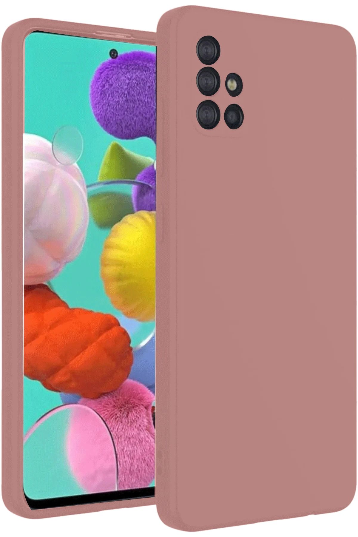 NewFace Galaxy A31 Uyumlu  Kılıf Nano içi Kadife Silikon - Pudra SVLRS