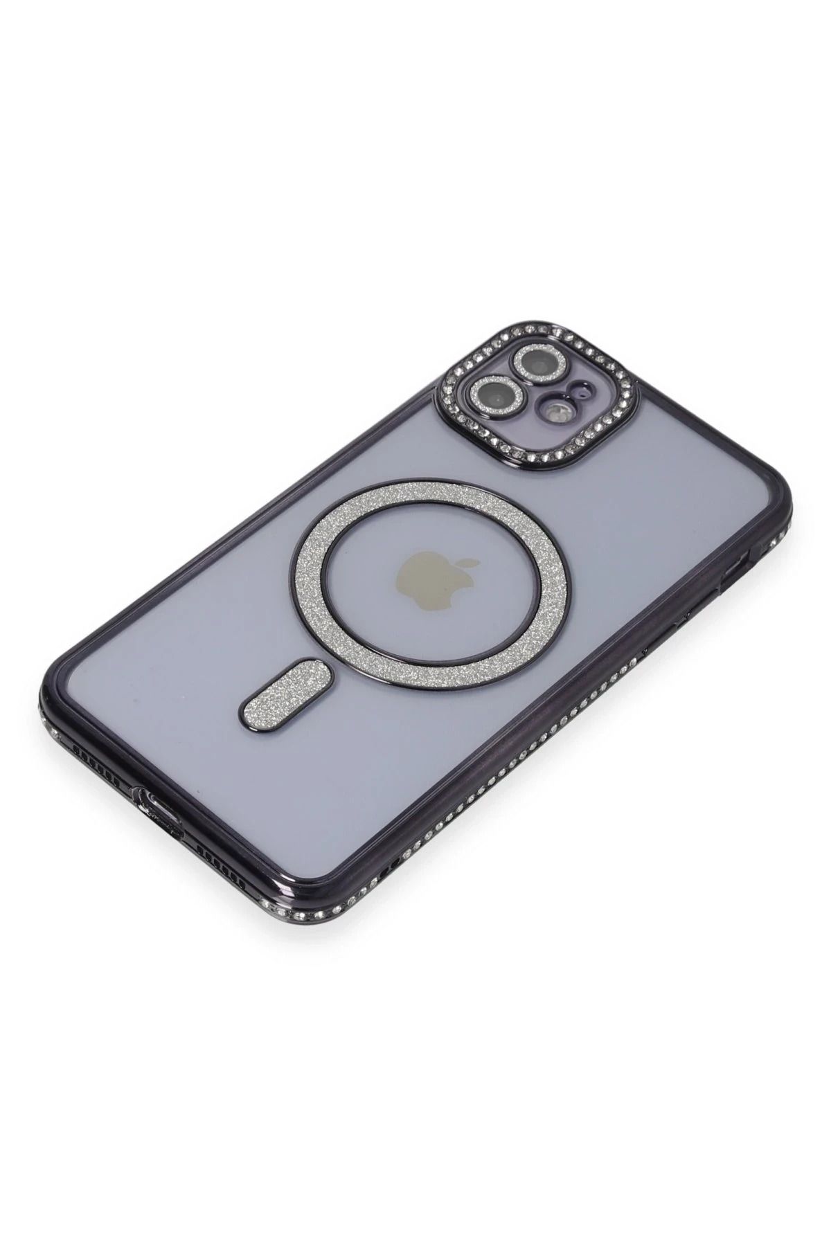 NewFace iPhone 11 Kılıf Joke Simli Magneticsafe Kılıf - Siyah SVLRS