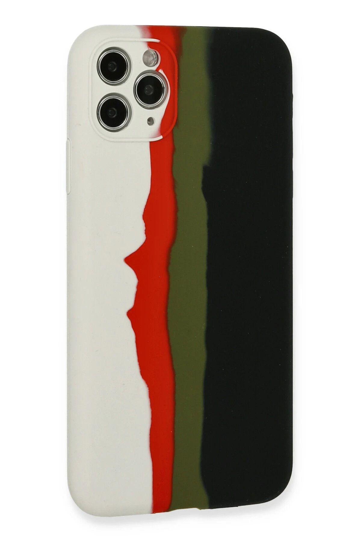 NewFace iPhone 11 Pro Kılıf Ebruli Lansman Silikon - Beyaz-Gri SVLRS