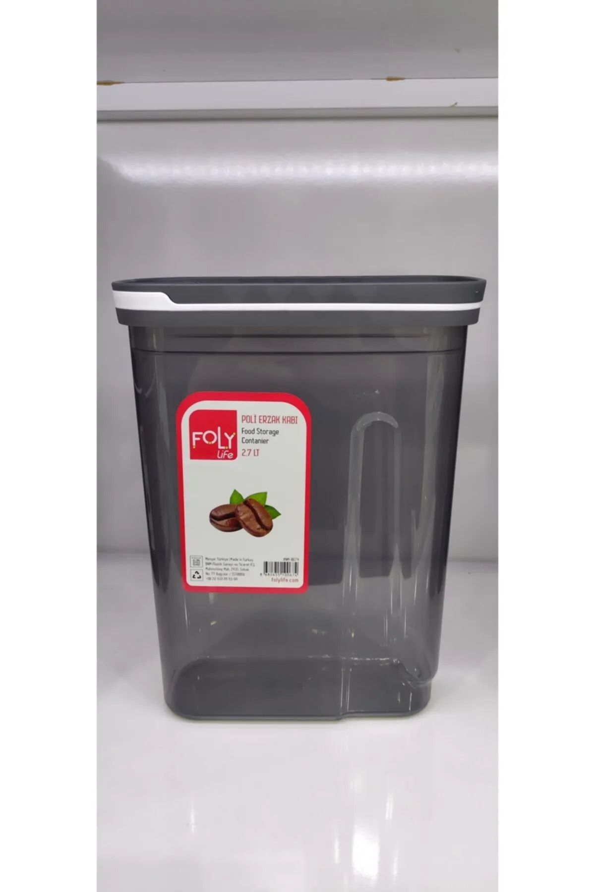 Shop58 Erzak Saklama Kabı 2.7 Lt Ölçekli Kapağı Kızaklı Yeni Royaleks-BNM-0674