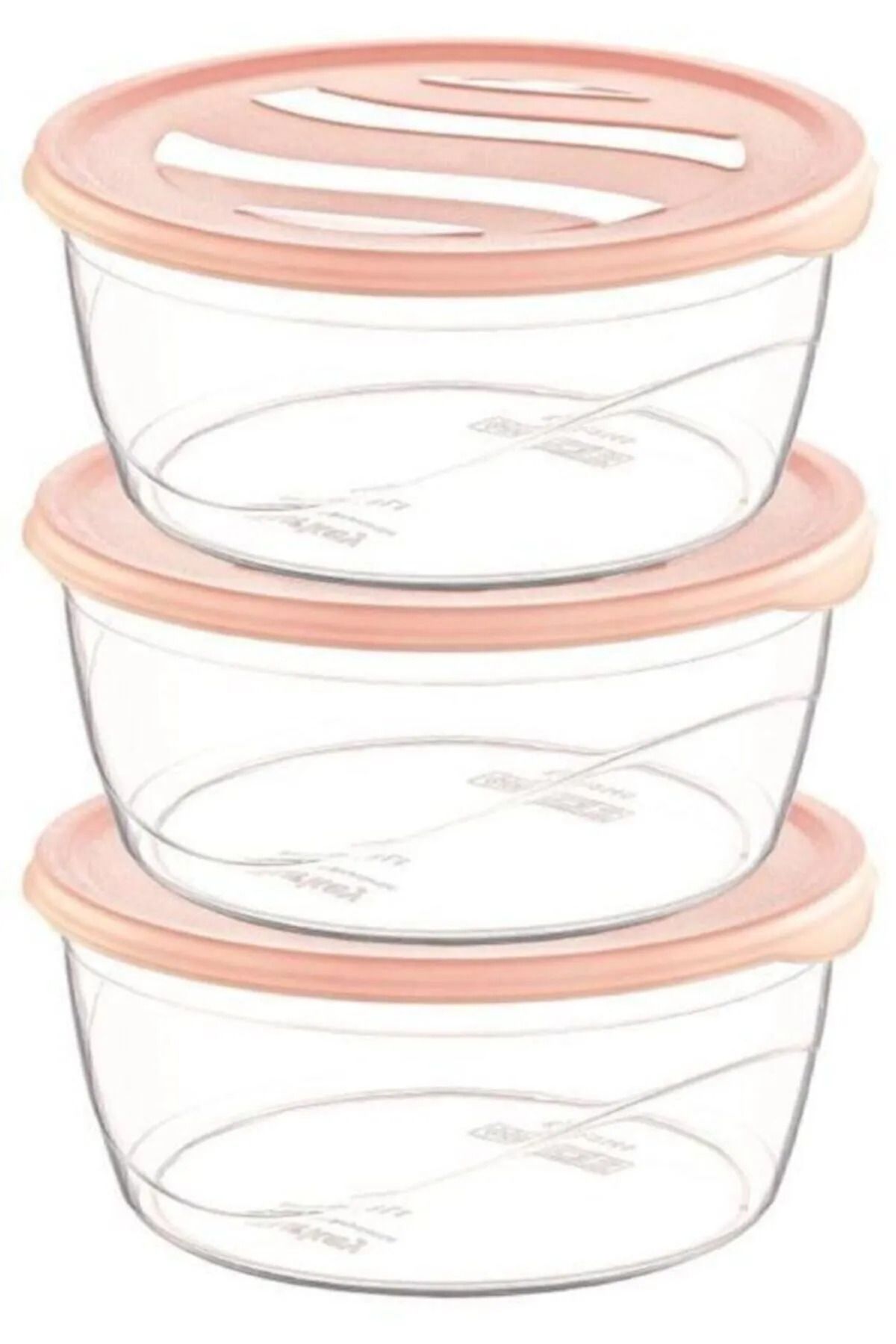 Shop58 Saklama Kabı Karizma Yuvarlak 3lü No:2 Royaleks-ÇNK2149