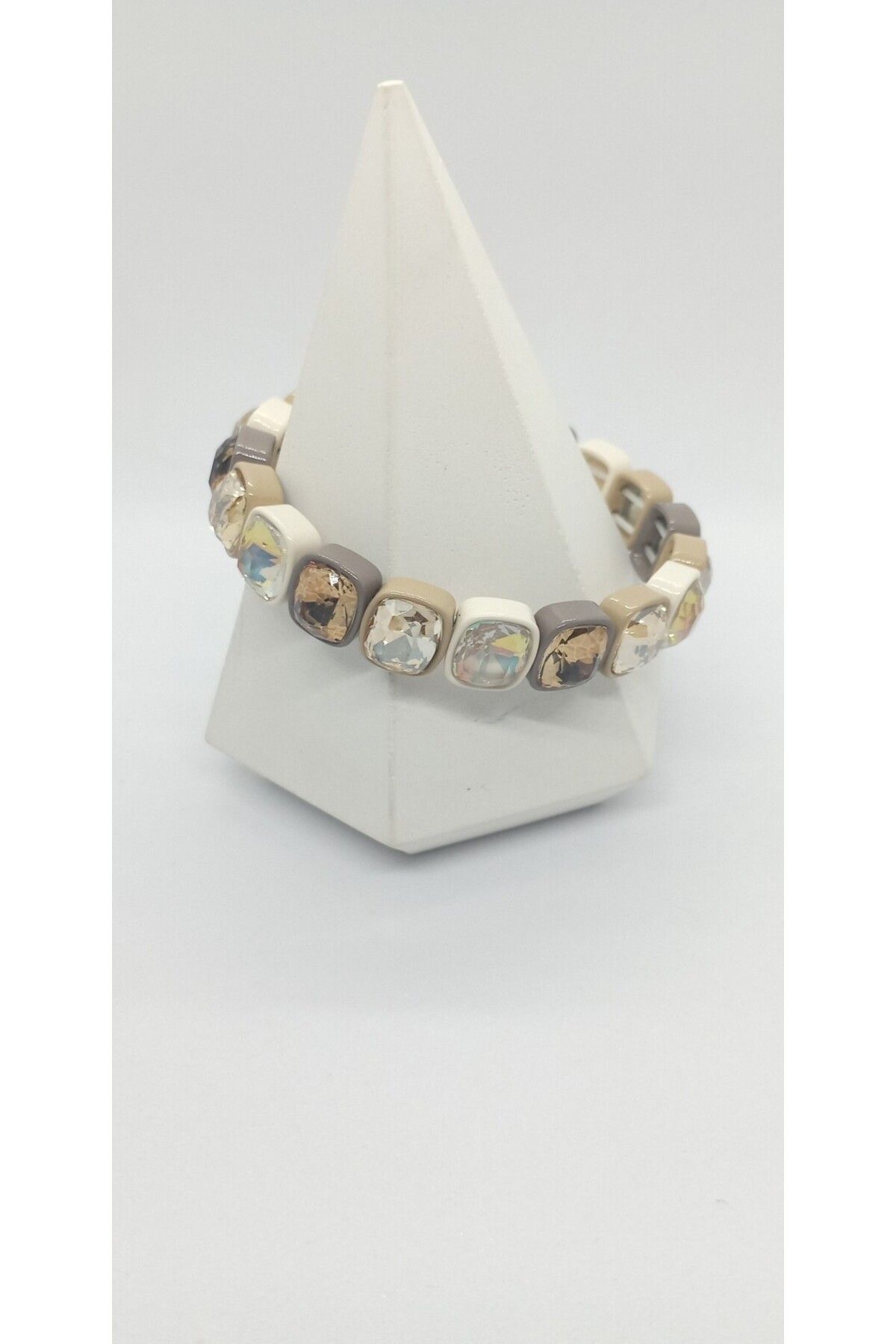 ndjewelry Kahverengi Baget Taşlı Lastik Bileklik