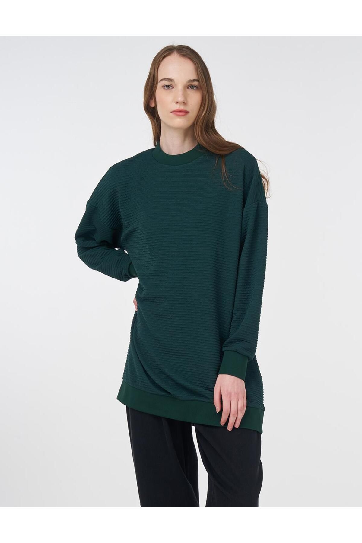 Kayra Sıfır Yaka Sweatshirt Yeşil