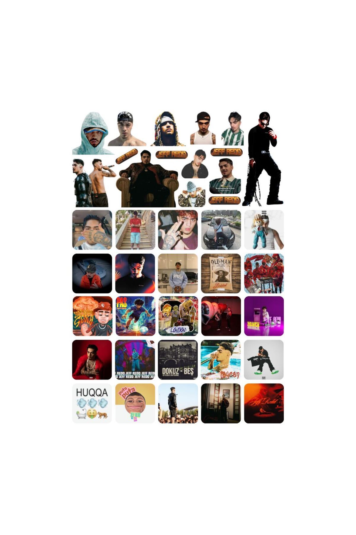 Ororabutik 35 Adet Jeff Redd Hip Hop Rap Sticker Seti - Etiket Seti Sketchbook