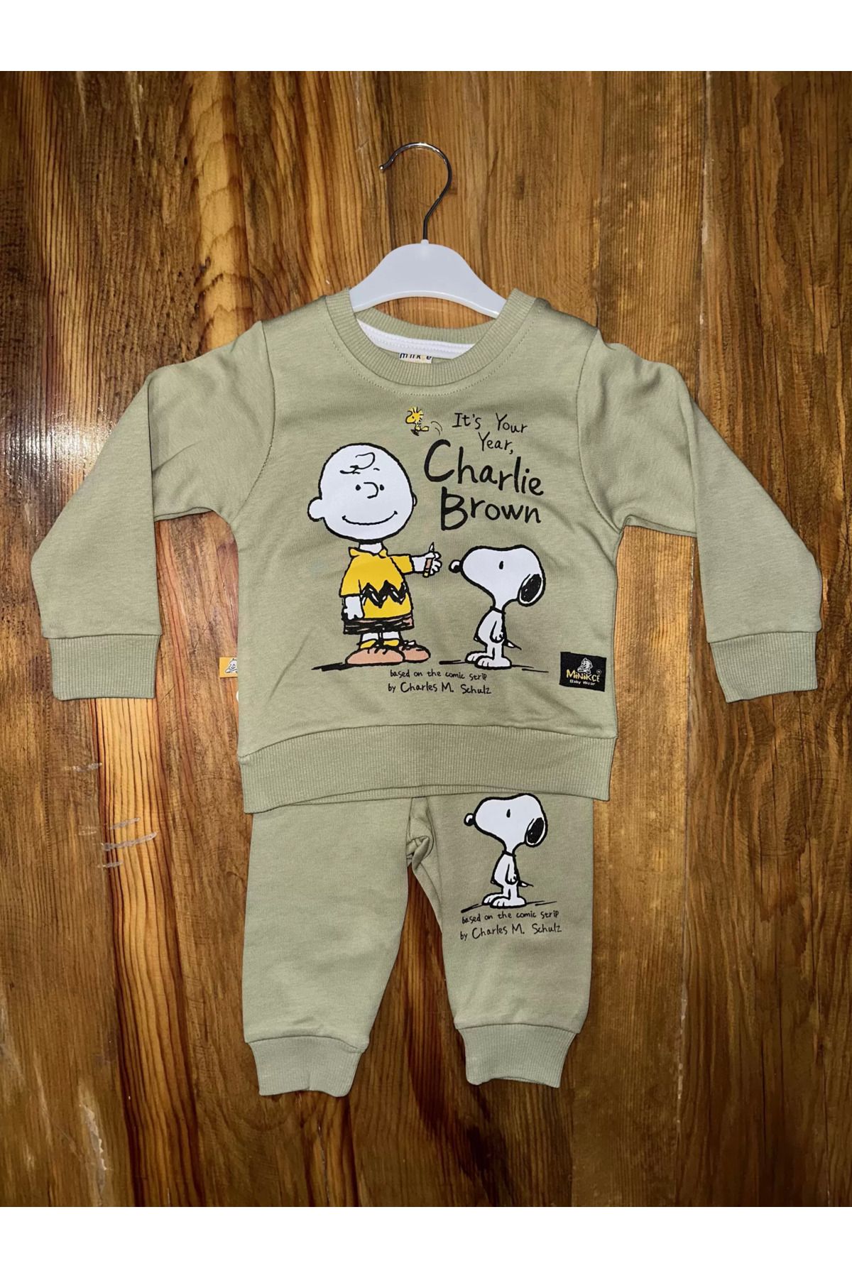 Shop58 6-24 aylık charlie baskılı takım yeşil