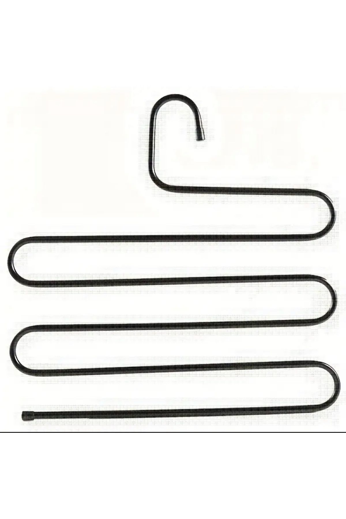 Turkco-(5 Pieces) 5-Layer Multi-Layer S-Shape Trouser Scarf Towel Rack Does Not Leave Marks, Non-Slip, Metal, Black 4