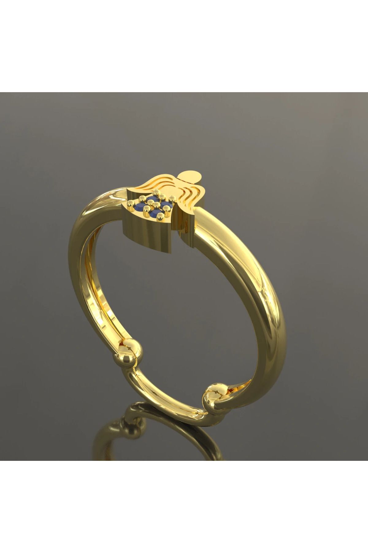 DHDmoda Kadın Melek Ayarlabilir Gold Renk Yüzük