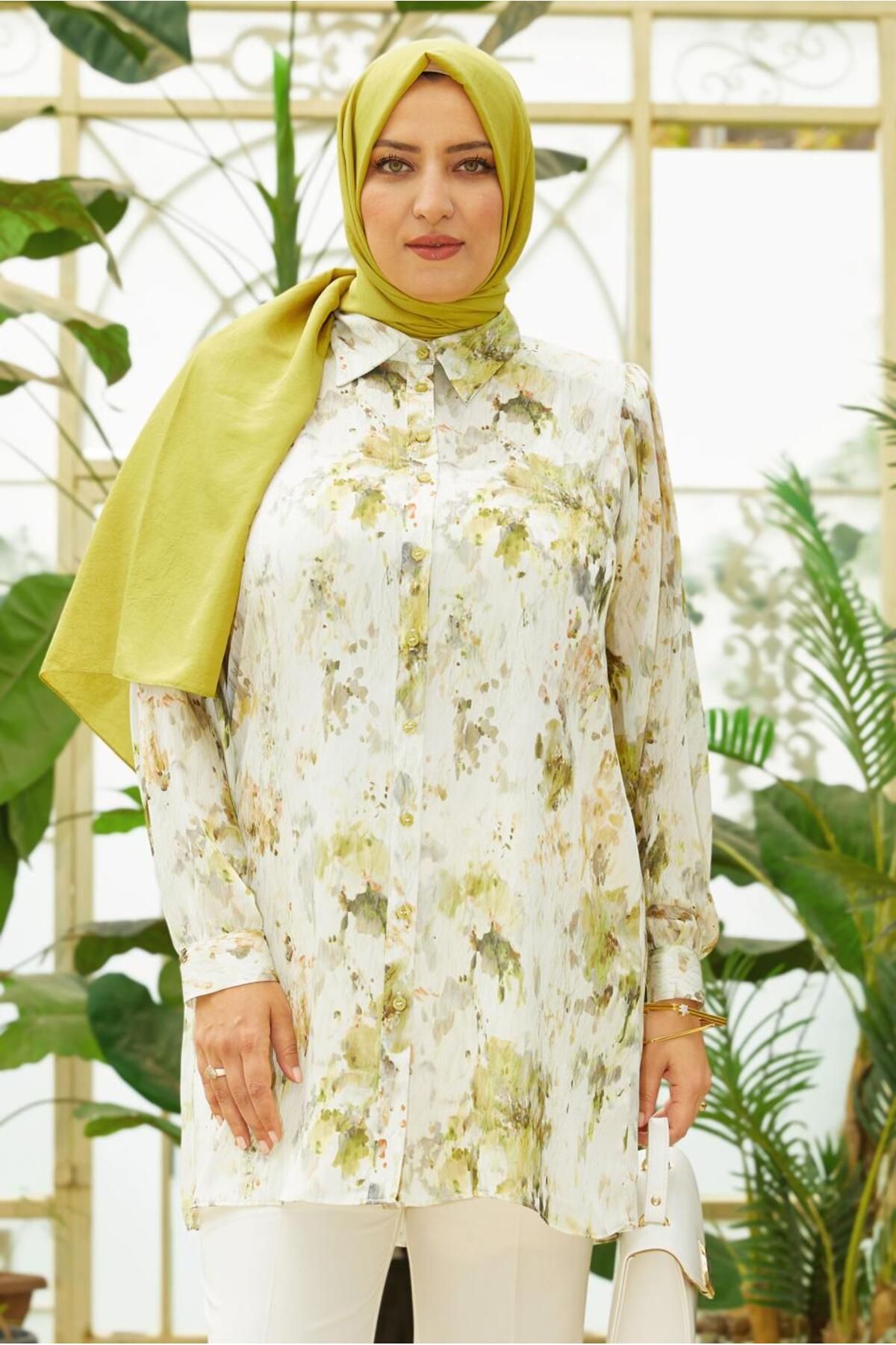 Alvina DESENLİ SATEN TUNİK 20708
