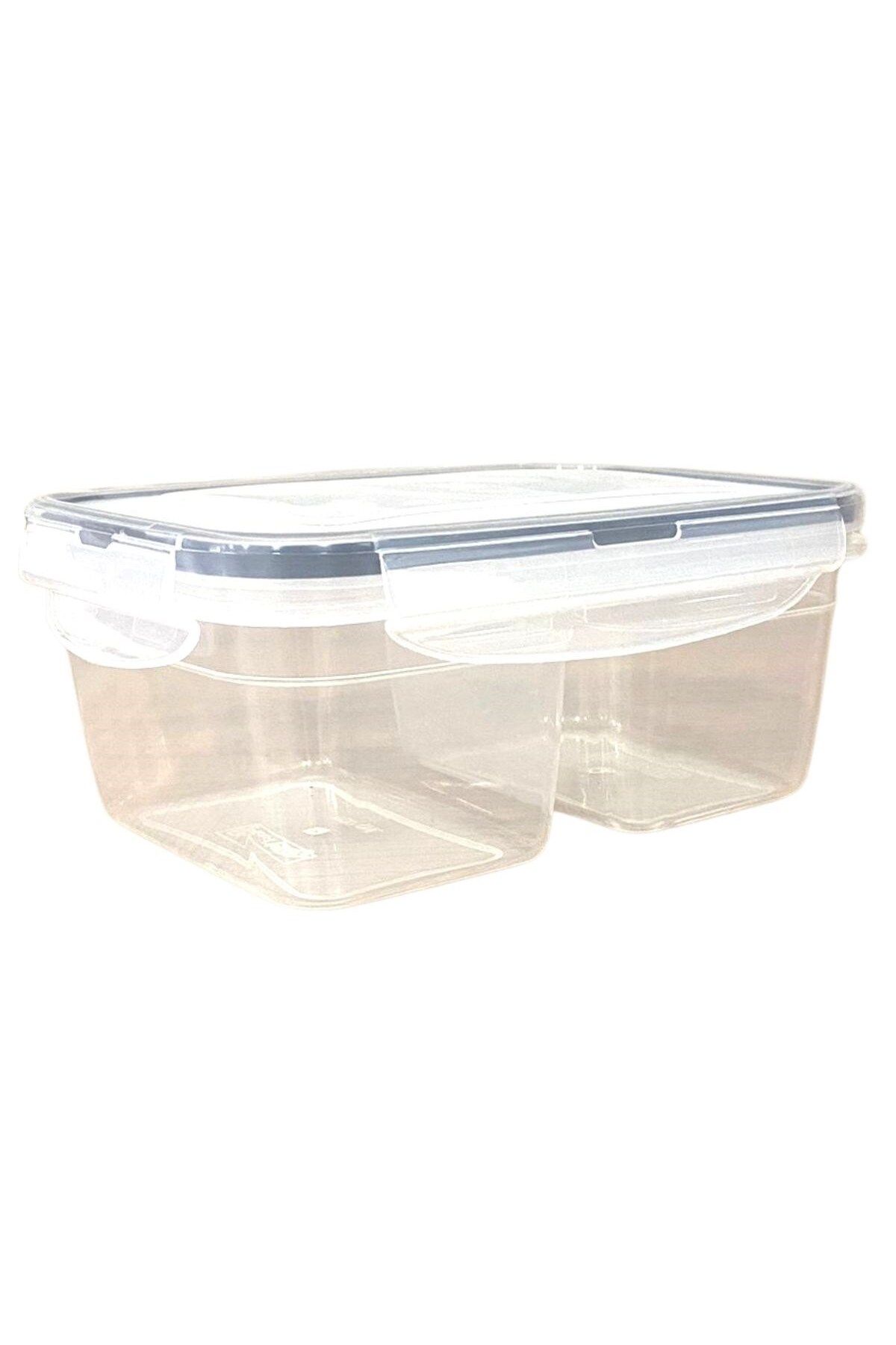 Shop58 2 Bölmeli 0,45+0,45 Litre Kilitli Kapaklı Erzak Saklama Kabı LC-524 (4172)