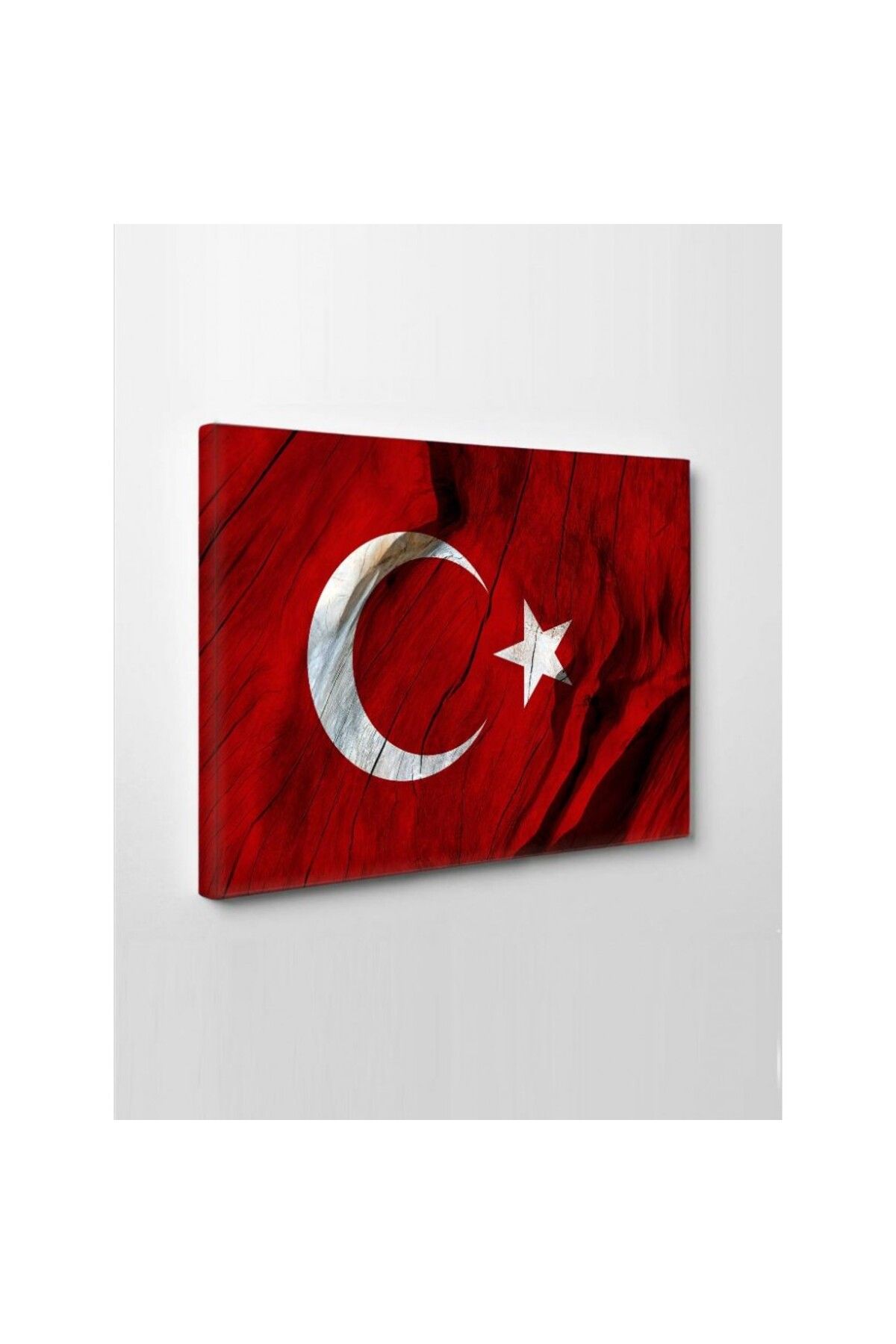 OK AKSESUAR Kanvas Tablo Türk Bayrağı (Ay Yıldız) Led Işıklı