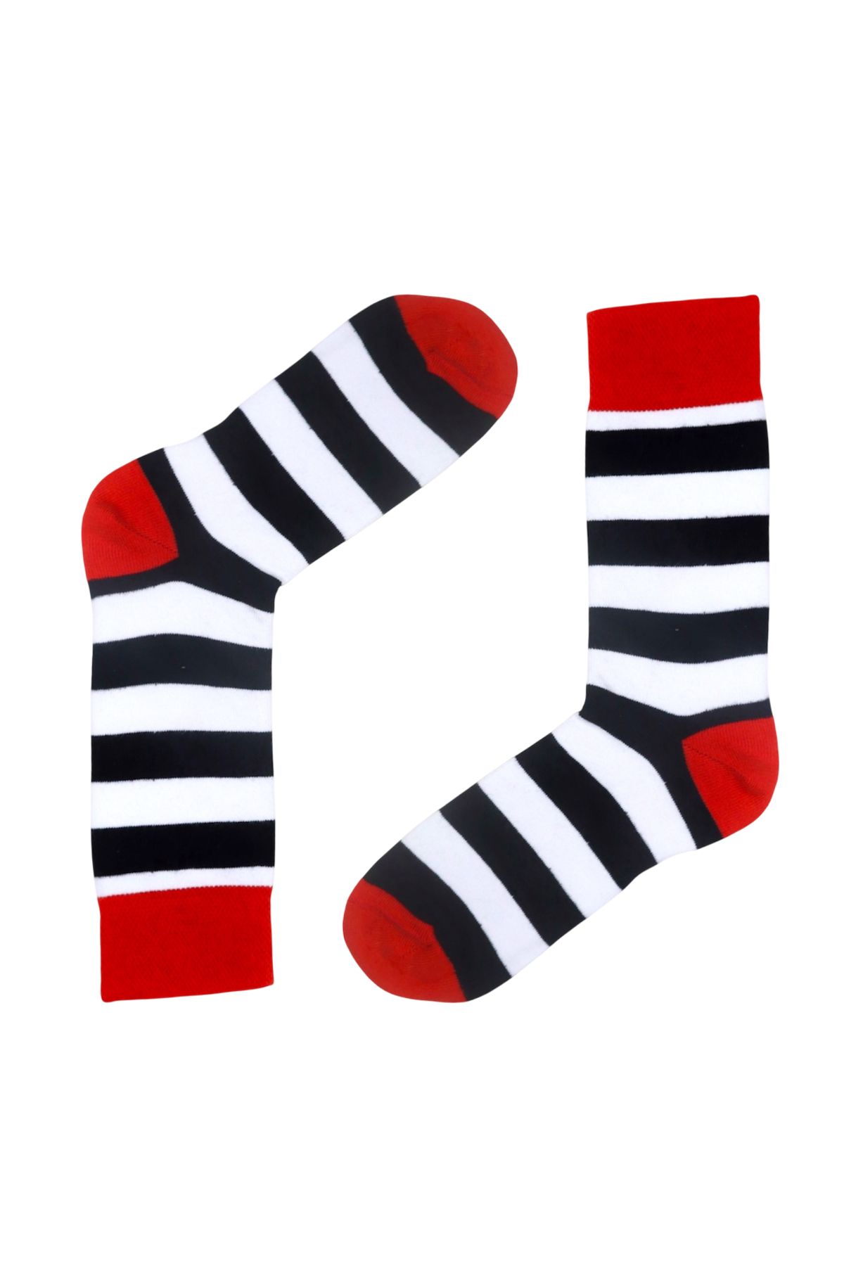 MiaSocks Siyah-Kırmızı Çizgili Desenli Çorap