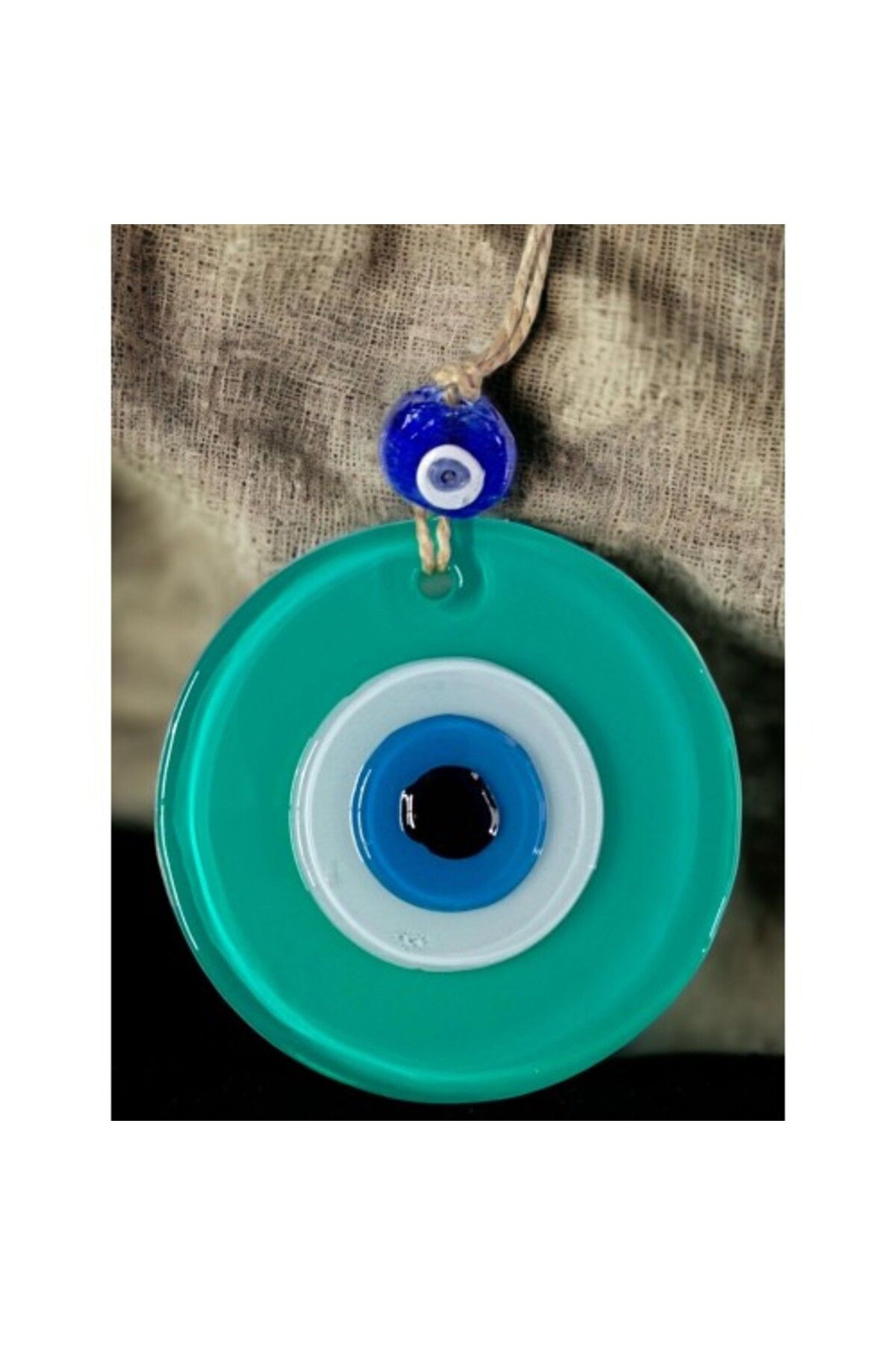 Shop58 Yeşil Nazar Boncuklu Duvar Süsü 10 Cm Cam Duvar Dekoru