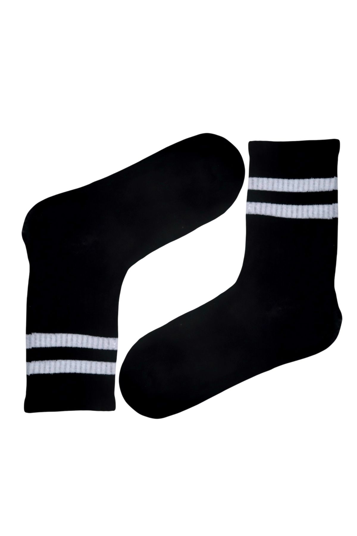 MiaSocks Siyah-Beyaz Şerit Desenli Çorap