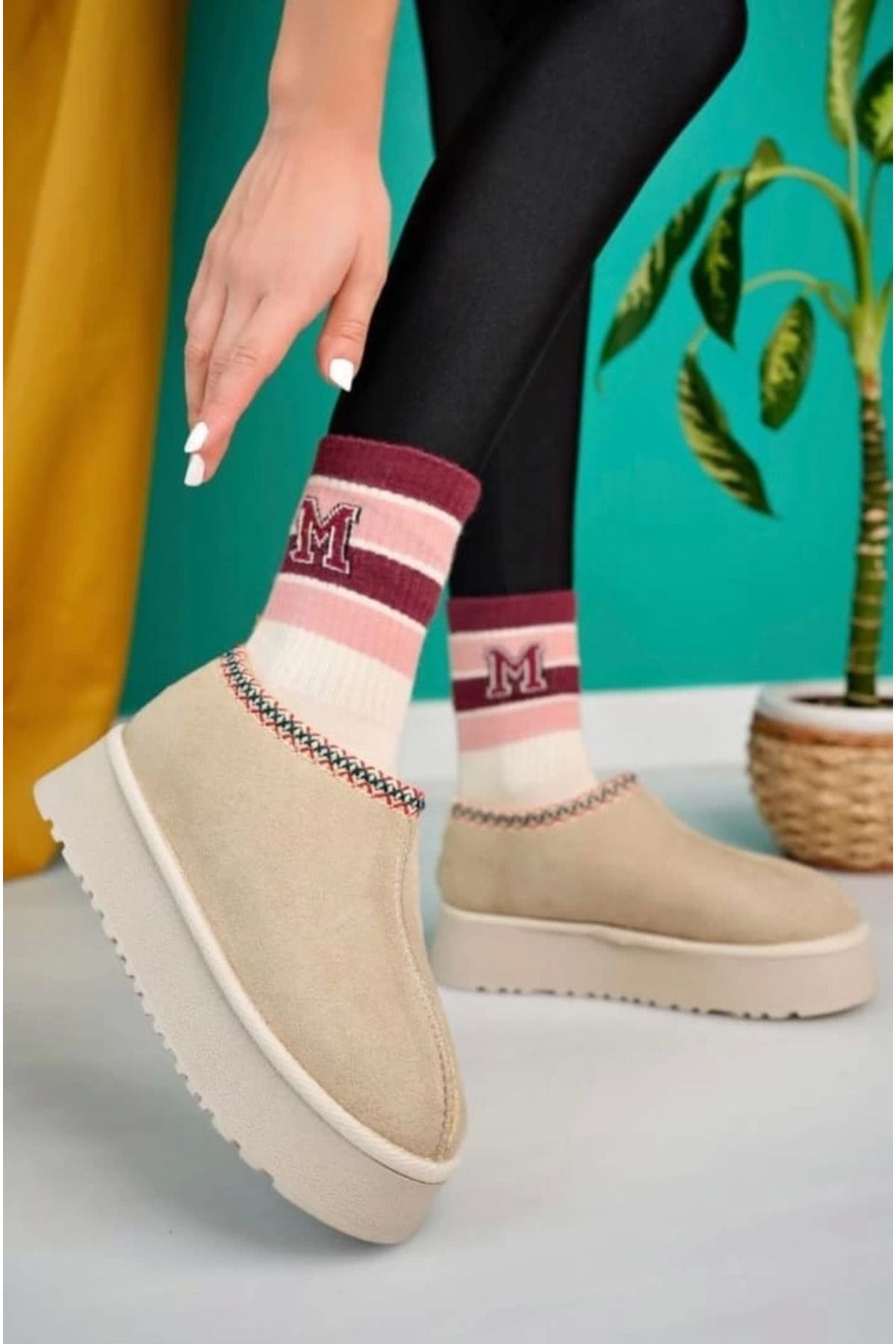 Shop58 Foyk Bej Süet Bot