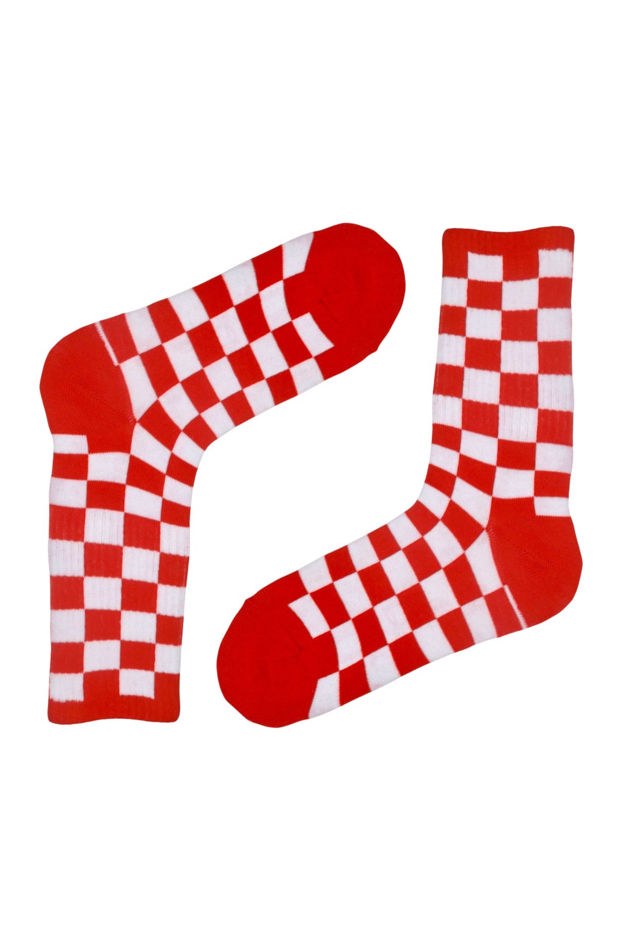 MiaSocks Kırmızı-Beyaz Dama Desenli Çorap