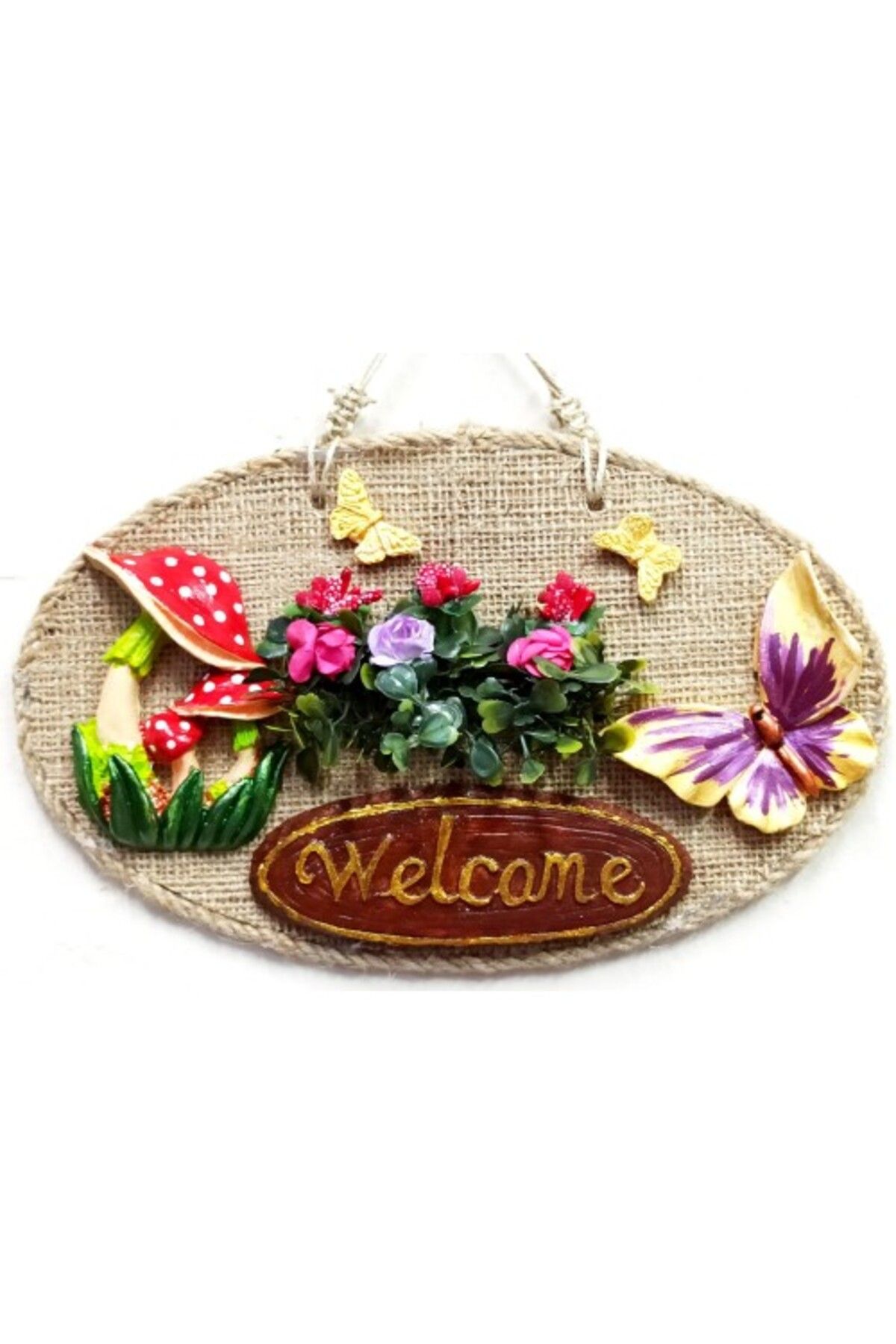 Shop58 Hayat Bahçesi Welcome Yazılı Kapı ve Duvar Süsü