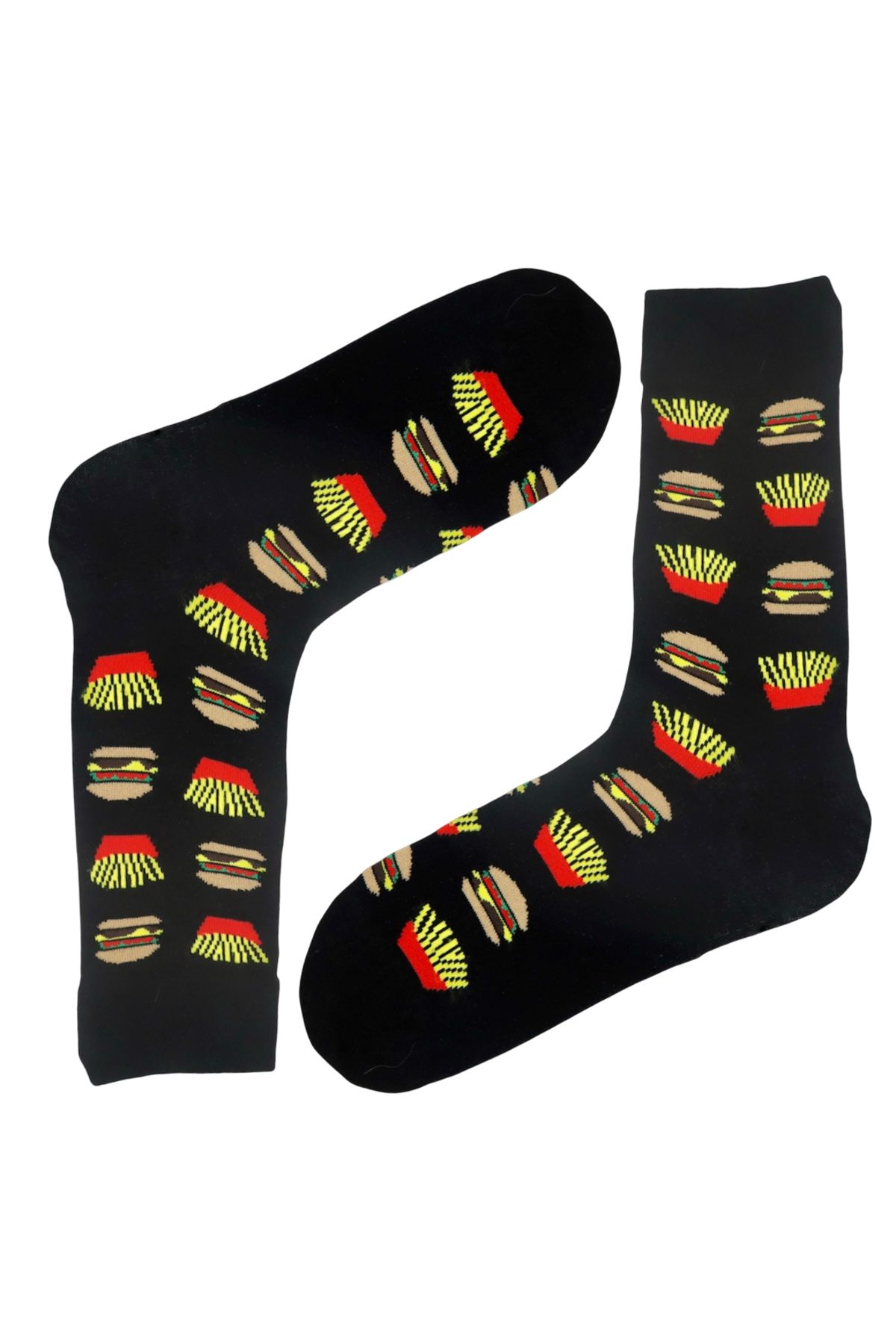 MiaSocks Siyah Hamburger Desenli Çorap