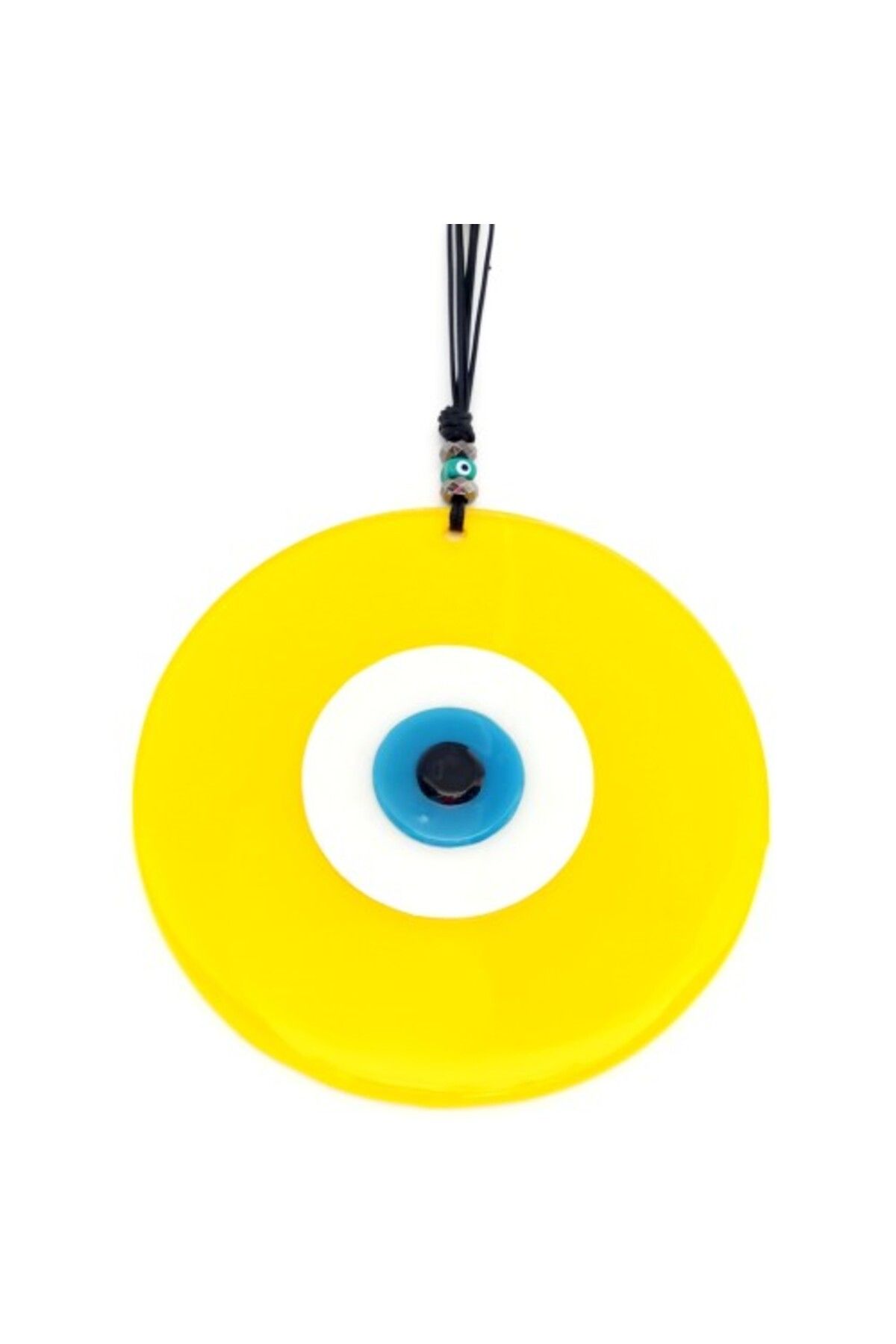 Shop58 Sarı Renk Nazar Boncuklu 20 Santimetre El Yapımı Cam Duvar Süsü